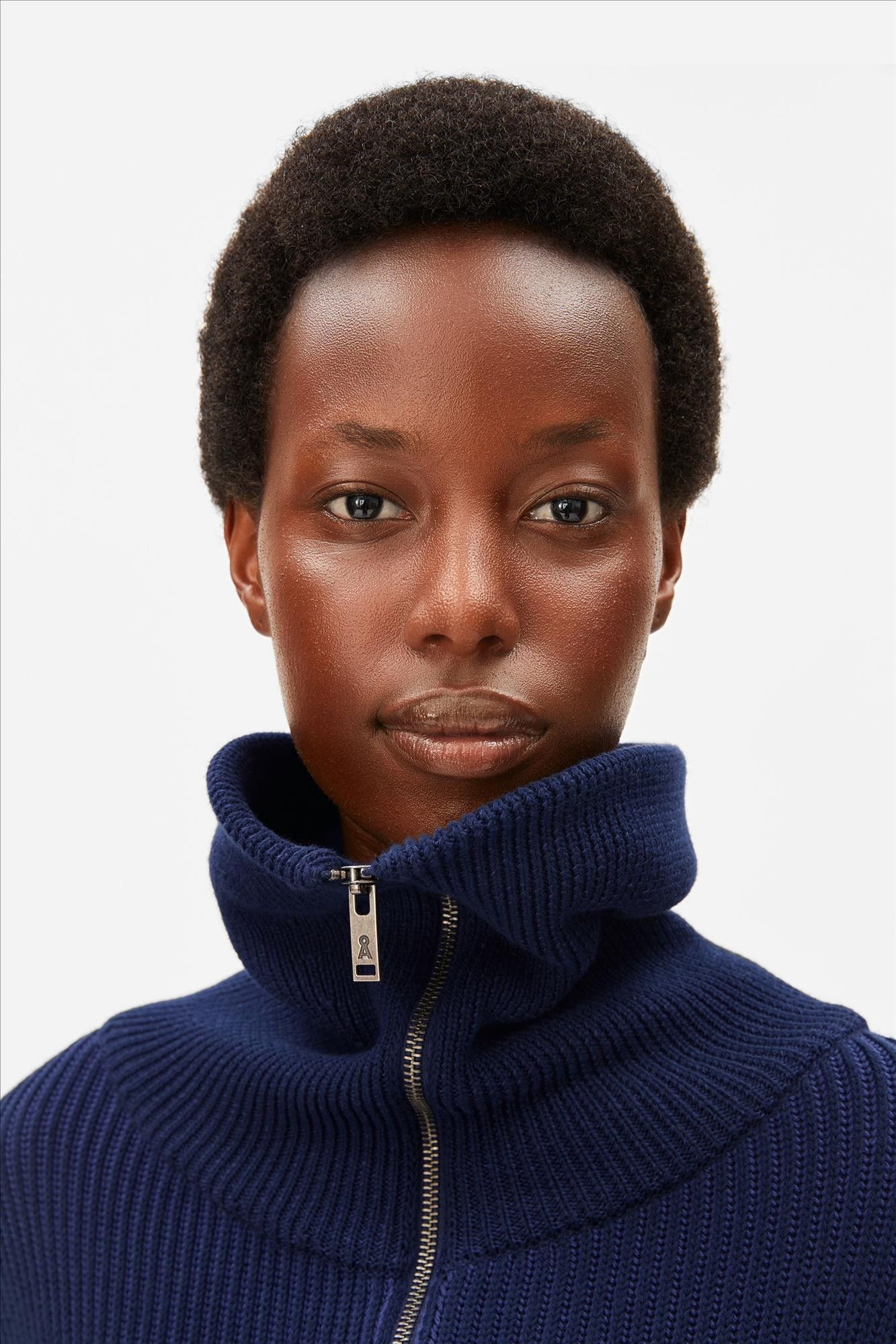Armed Angels - Donkerblauwe Vanisé Rib Knit cardigan