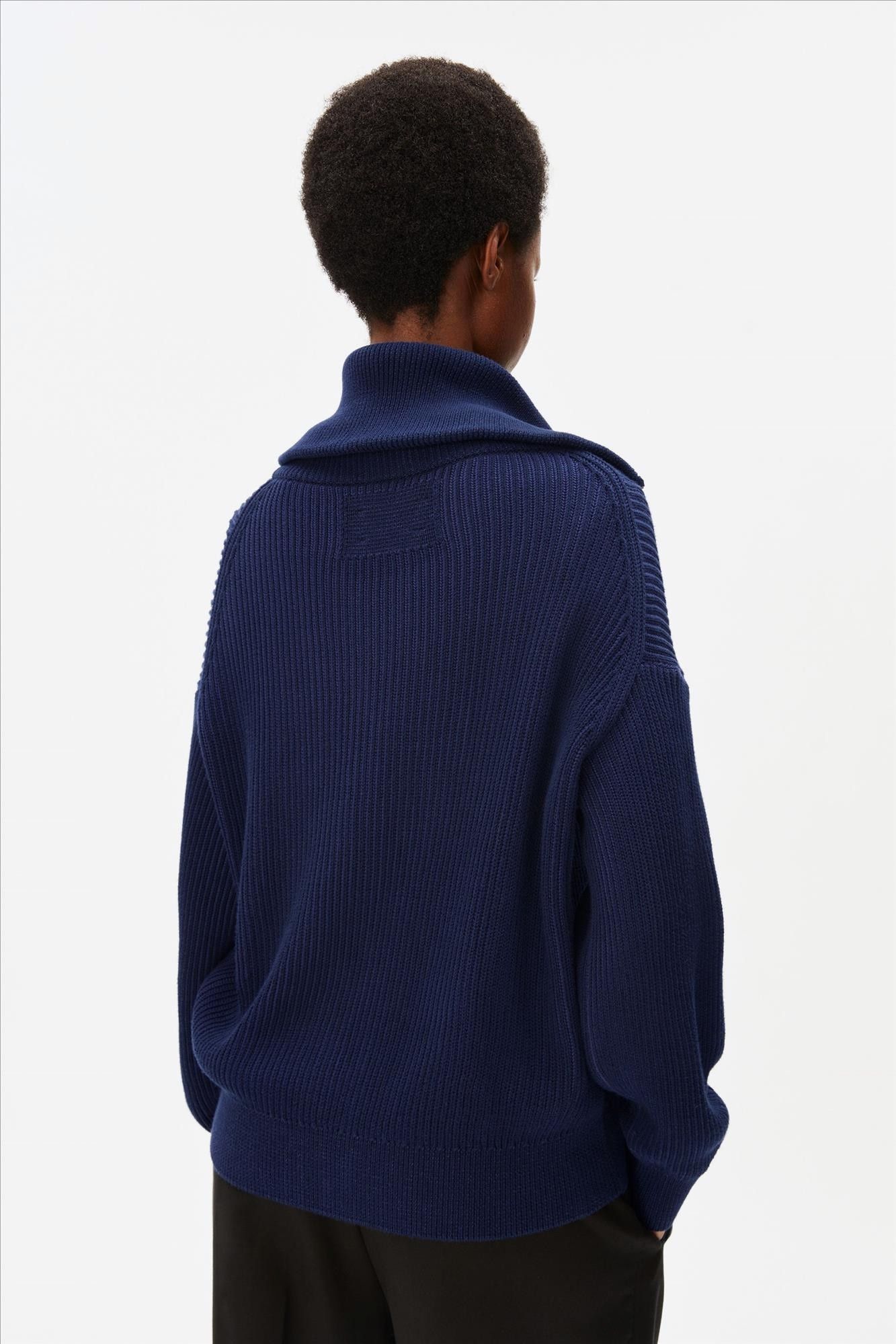 Armed Angels - Donkerblauwe Vanisé Rib Knit cardigan