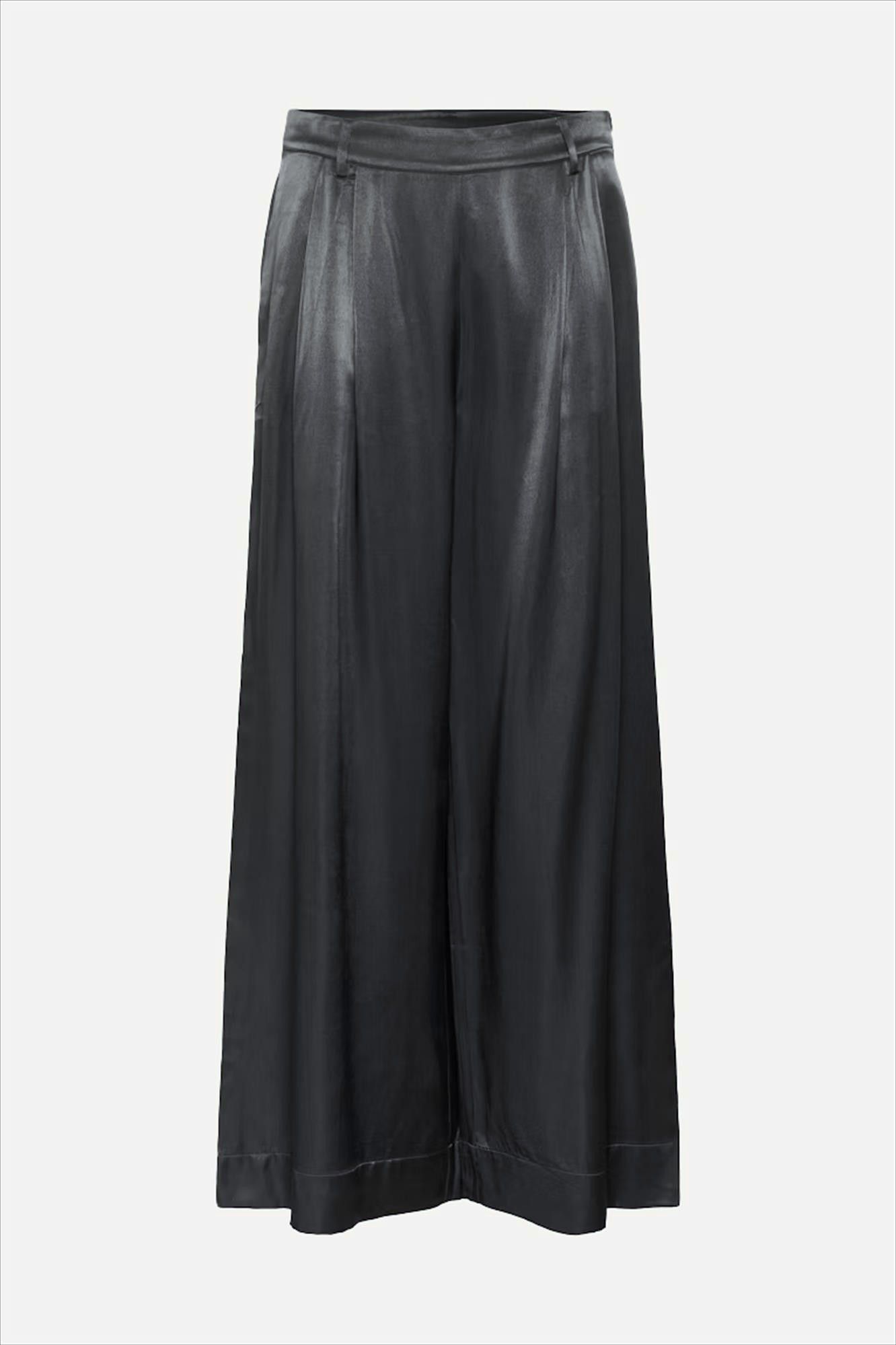 My Essential Wardrobe - Donkergrijze Estelle wide broek