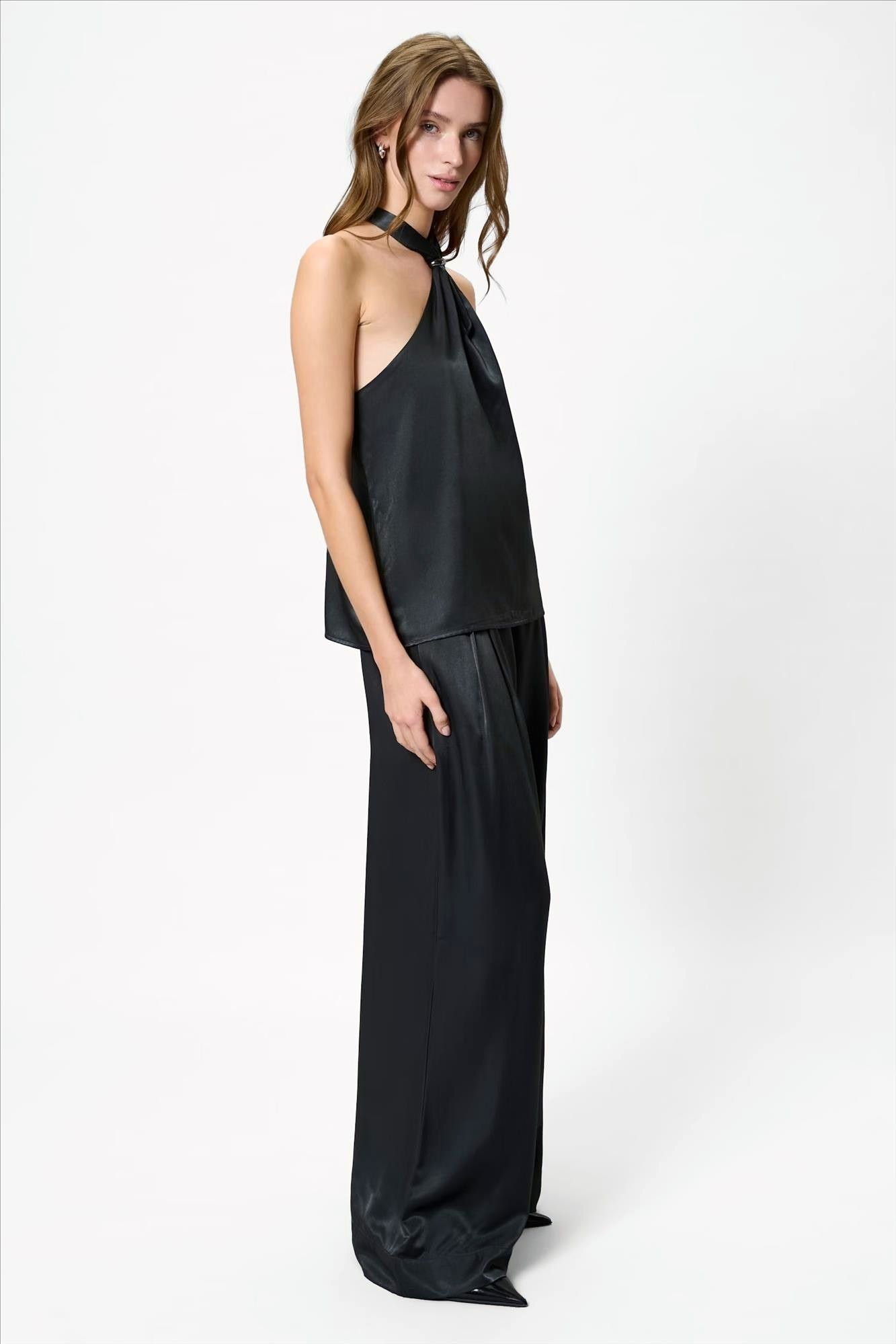 My Essential Wardrobe - Donkergrijze Estelle wide broek