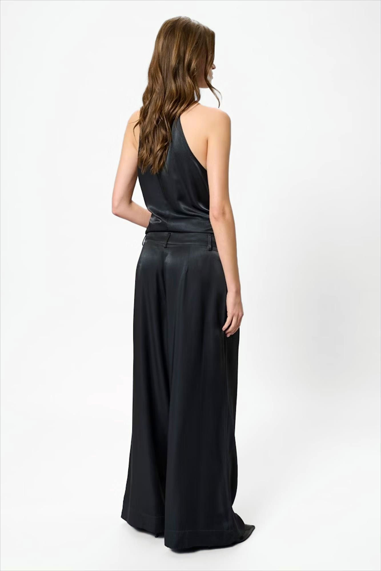My Essential Wardrobe - Donkergrijze Estelle wide broek