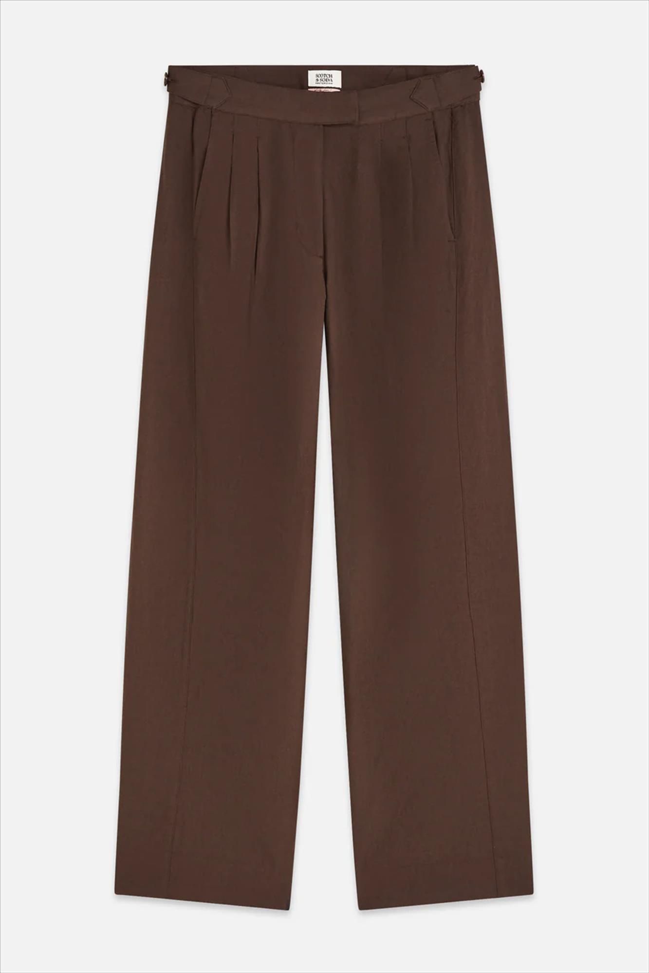 Scotch & Soda - Donkerbruine Quinn wide balloon broek
