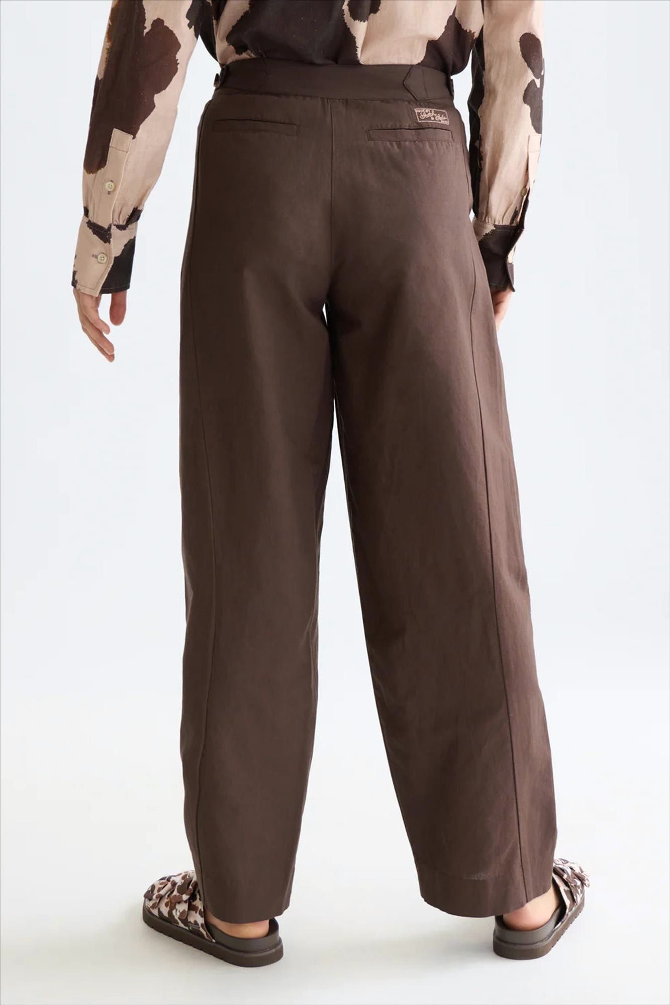 Scotch & Soda - Donkerbruine Quinn wide balloon broek