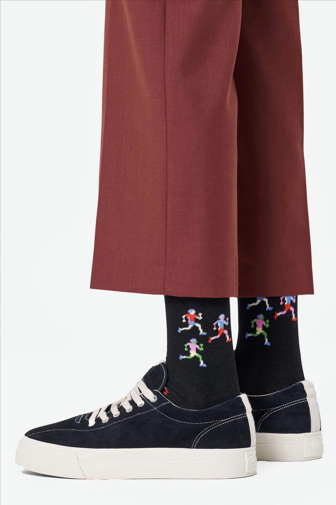 Happy Socks - Zwarte-Multicolour Runner sokken, maat: 36-40