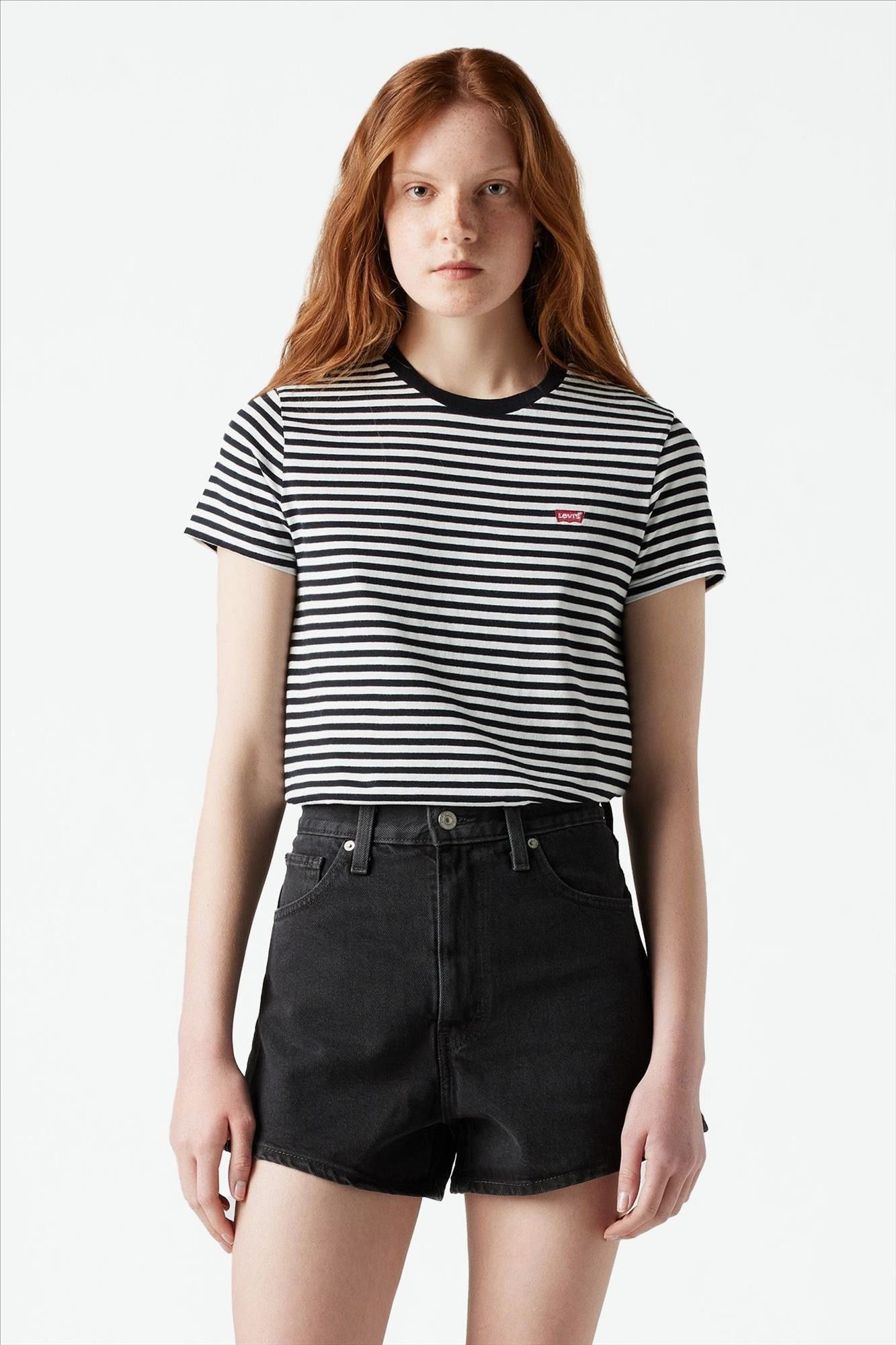 Levi's - Zwart-wit gestreepte T-shirt