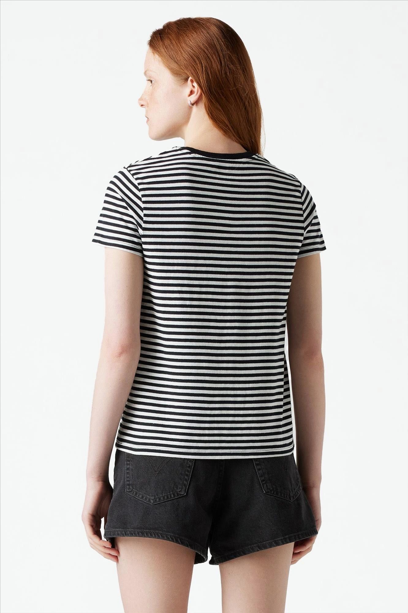 Levi's - Zwart-wit gestreepte T-shirt