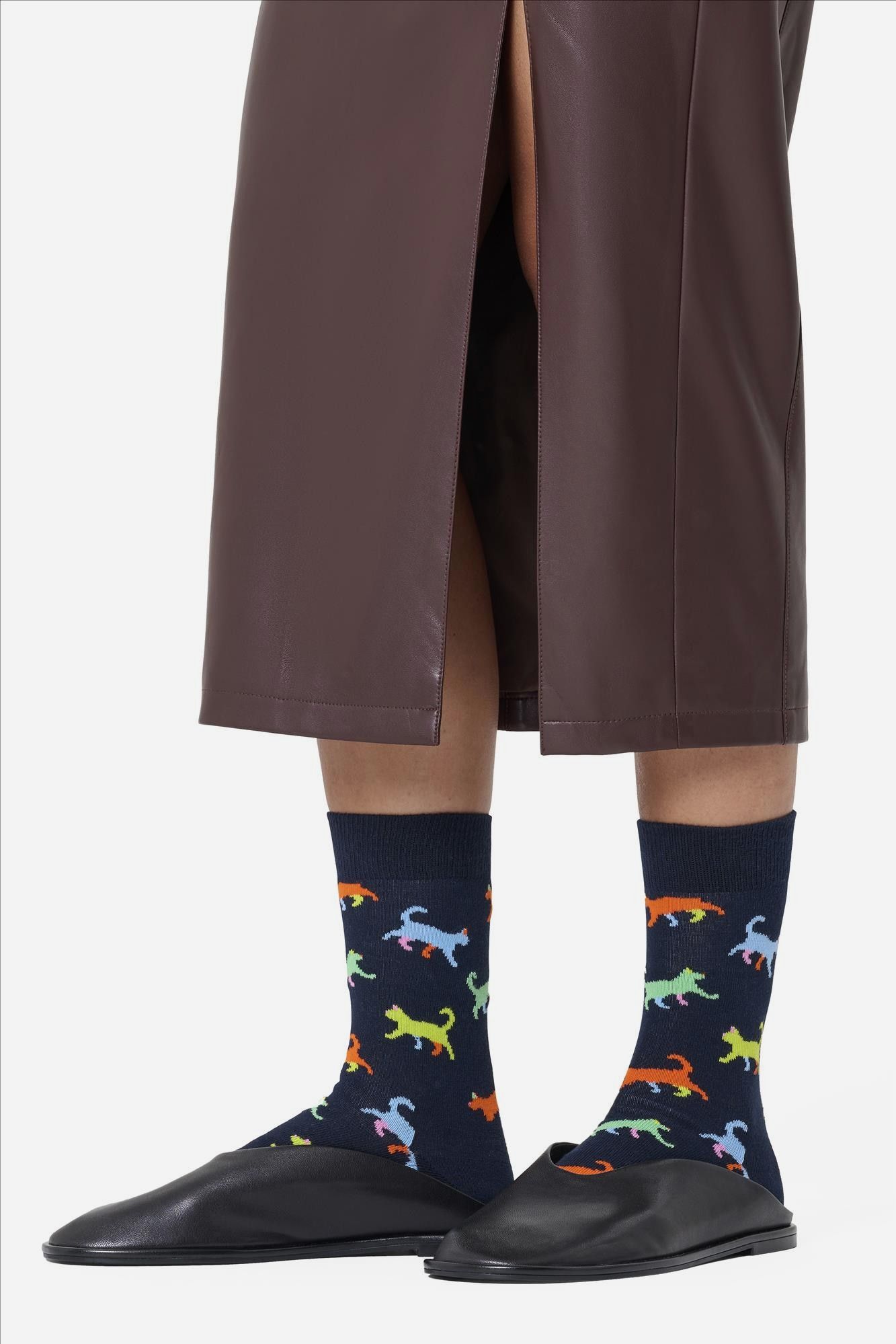 Happy Socks - Donkerblauwe Kitten sokken, maat: 41-46