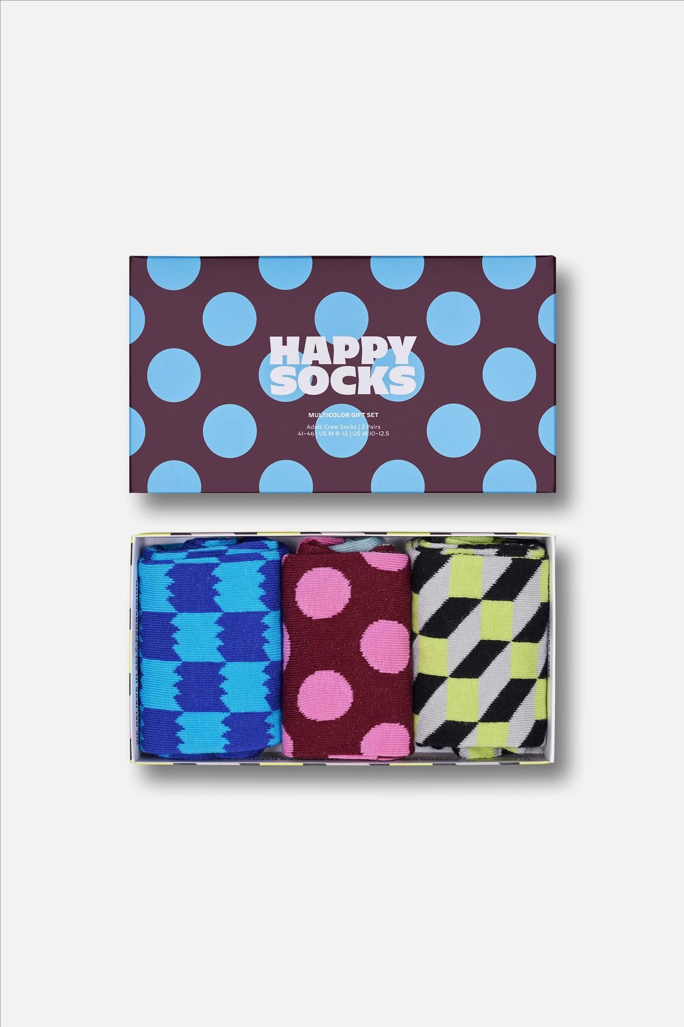 Happy Socks - Multicolour Vormen 3-pack sokken, maat: 36-40