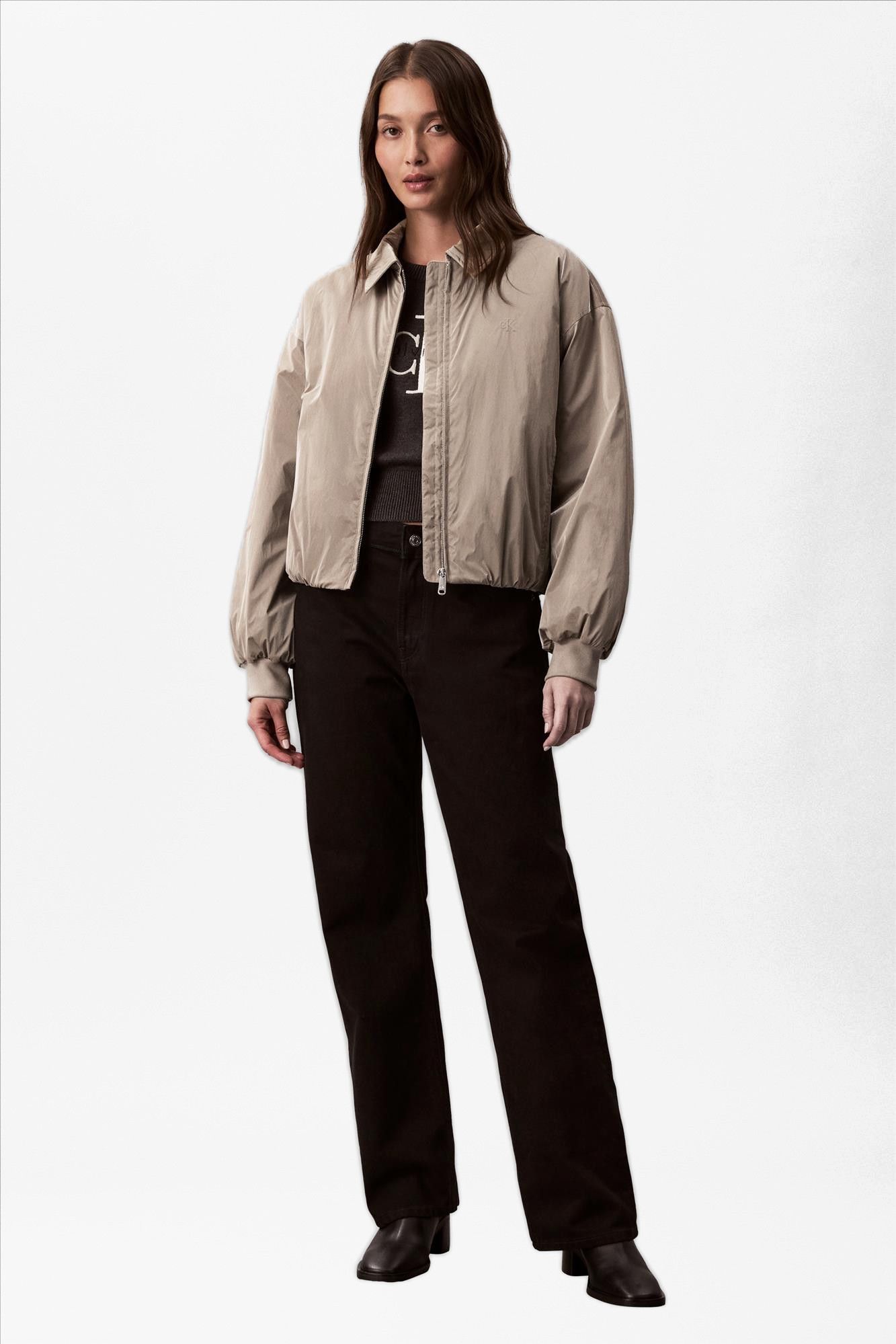 Calvin Klein Jeans - Beige Glossy bomberjas