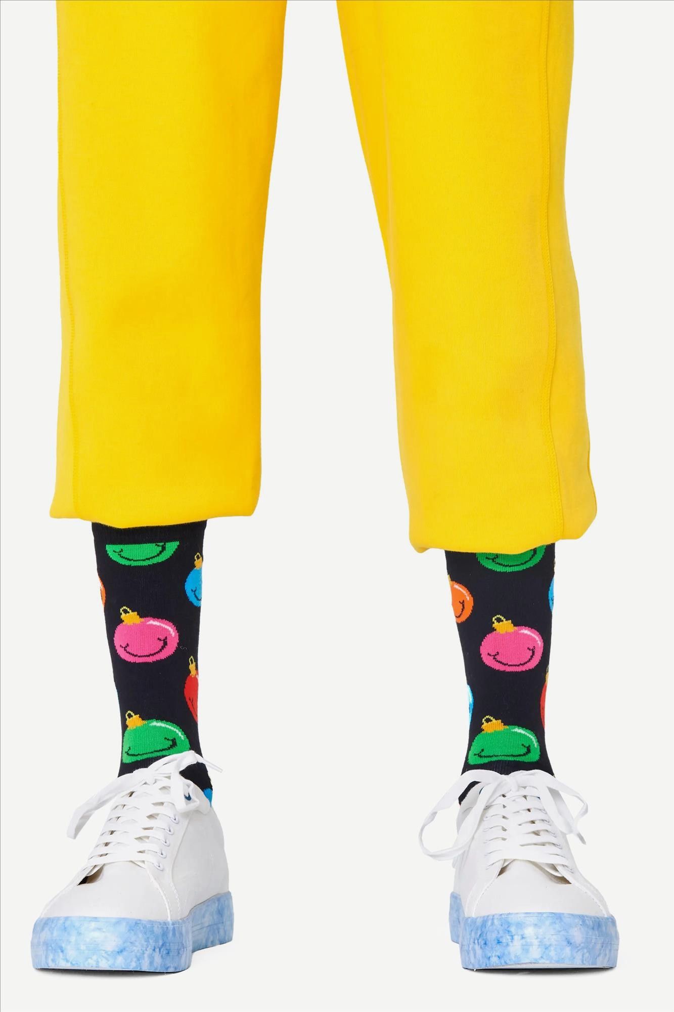 Happy Socks - Zwarte Jingle Smiley sokken, maat: 36-40