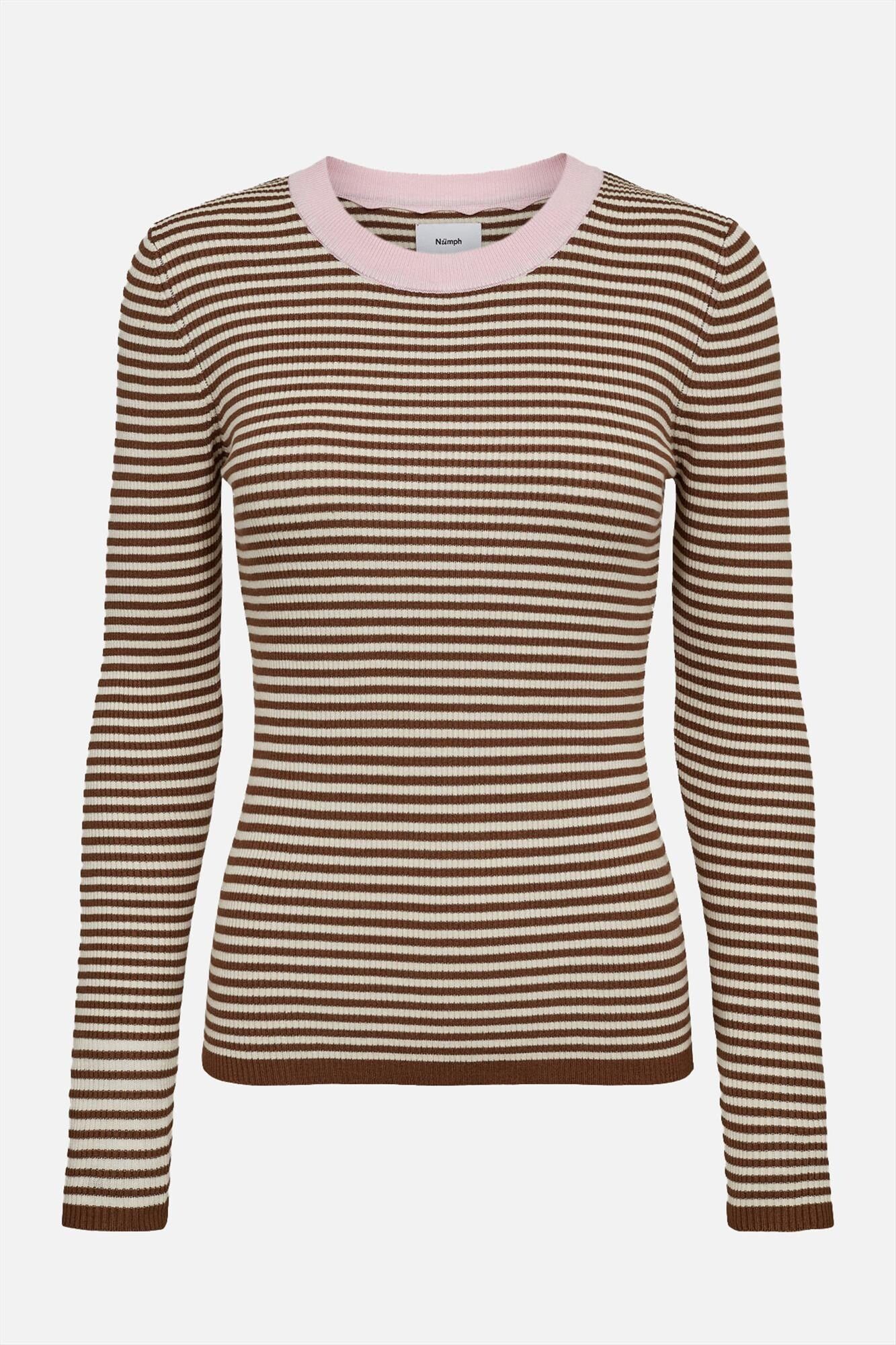 Nümph - Beige-Lichtroze Filina trui