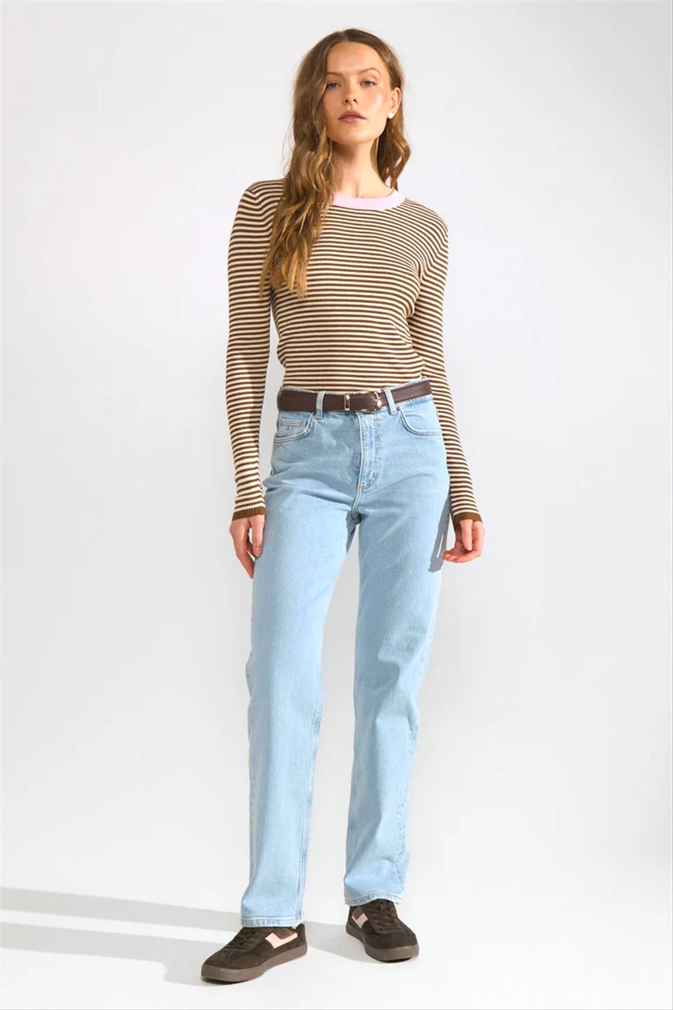 Nümph - Beige-Lichtroze Filina trui