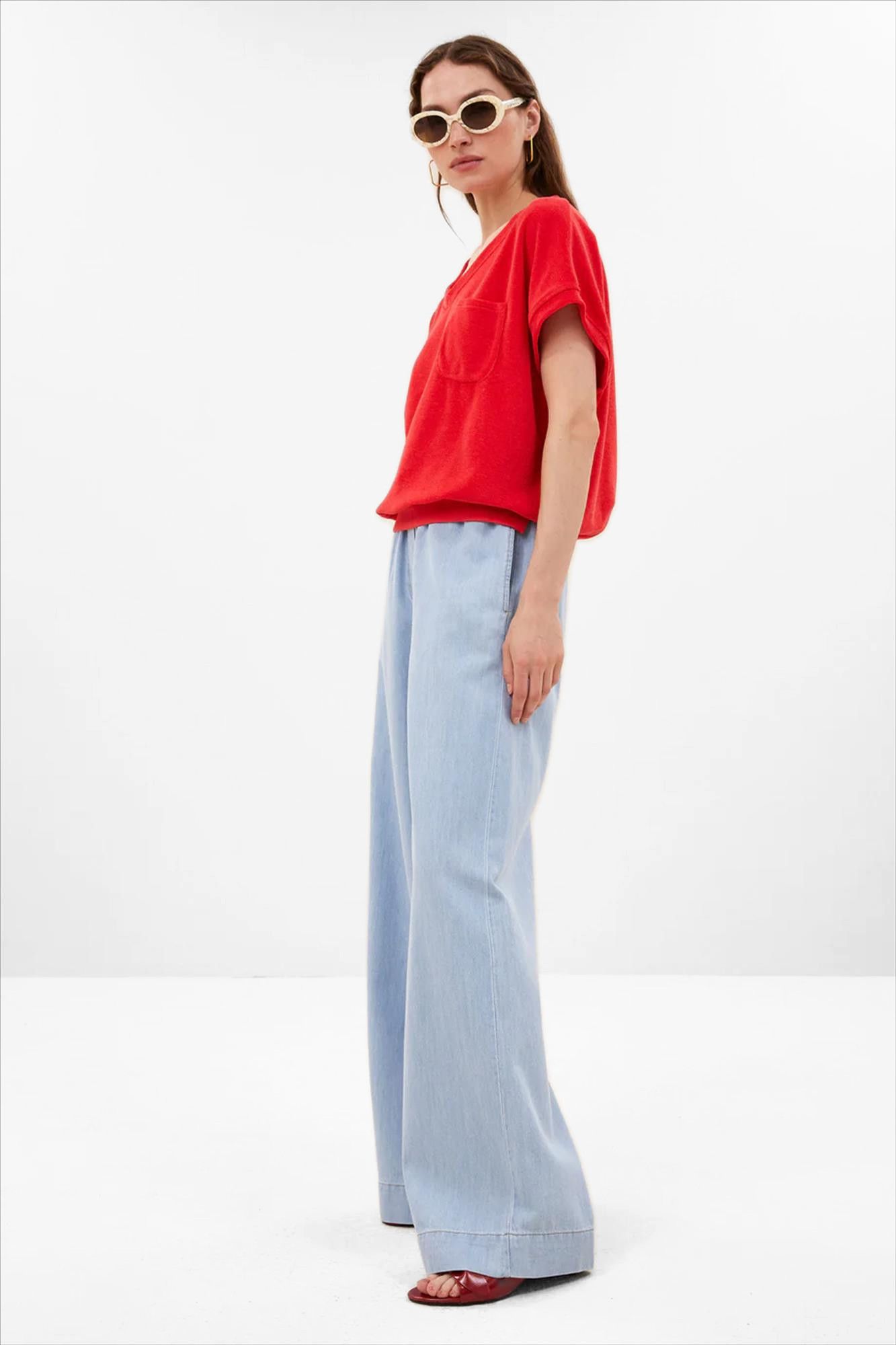 BY BAR - Rode Tyler Slub top