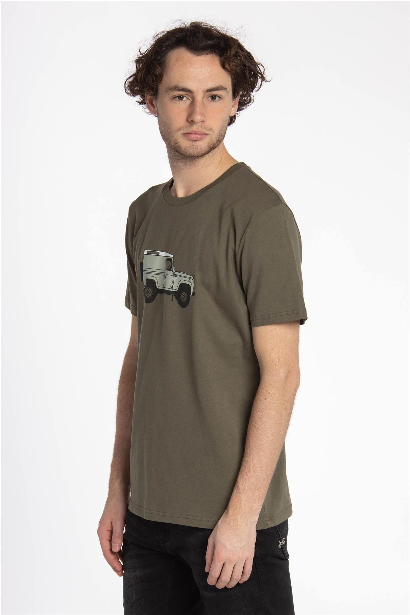Brooklyn - Olijfgroene 'Piston Club-Land Rover Defender' T-shirt