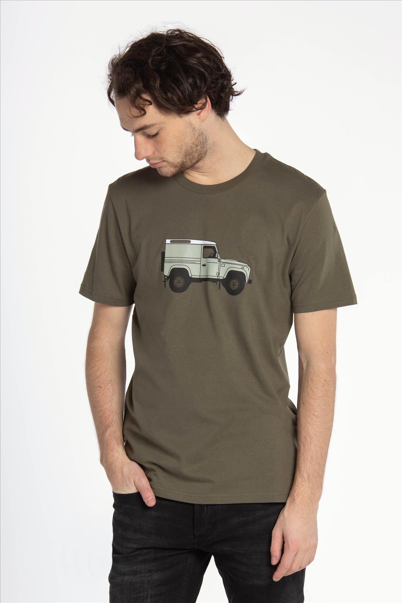 Brooklyn - Olijfgroene 'Piston Club-Land Rover Defender' T-shirt