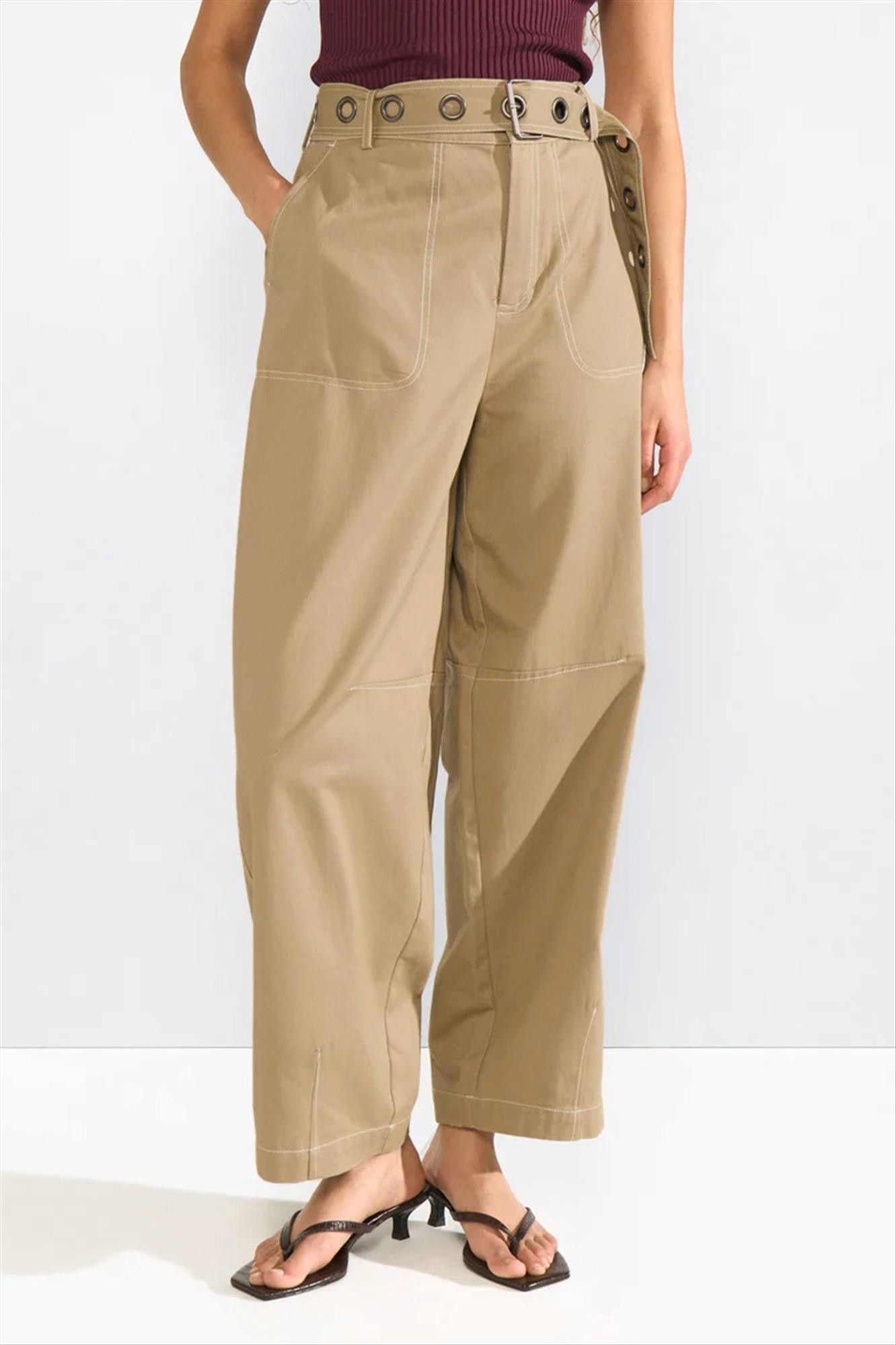 Nümph - Beige Hilme barrel broek