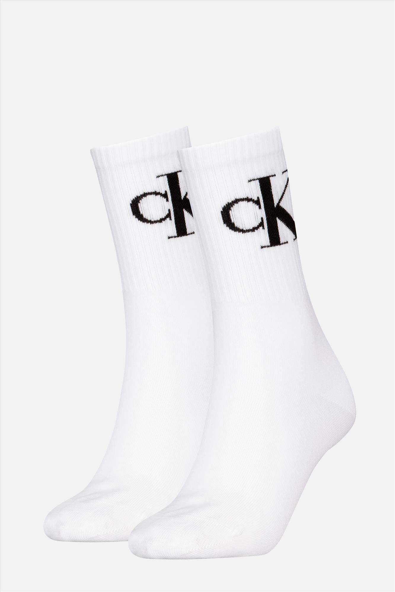Calvin Klein - Witte 2-pack Icon sokken, maat: 39-42