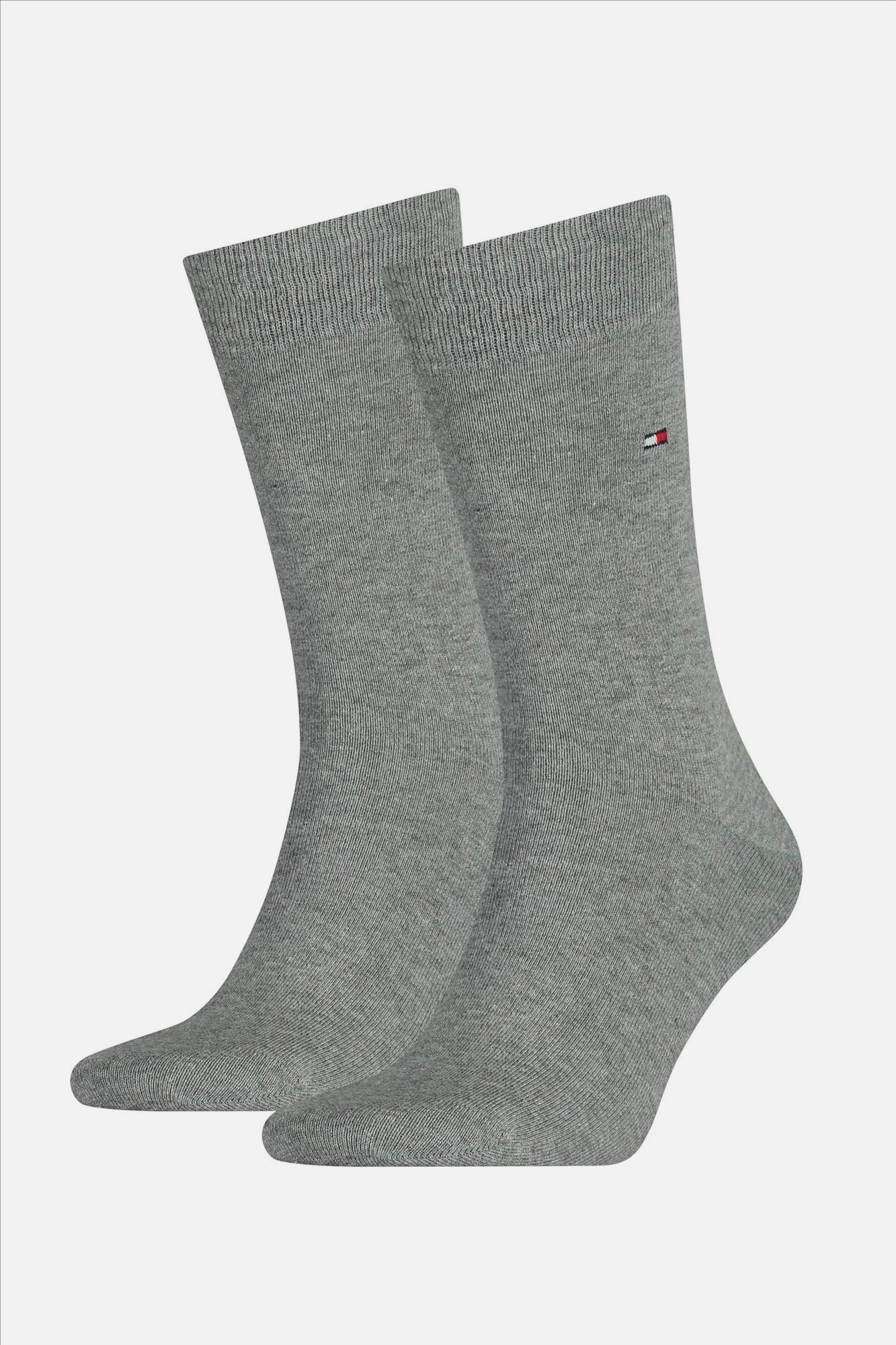 Hilfiger socks - Grijze 2-pack Classic Logo sokken, maat: 43-46