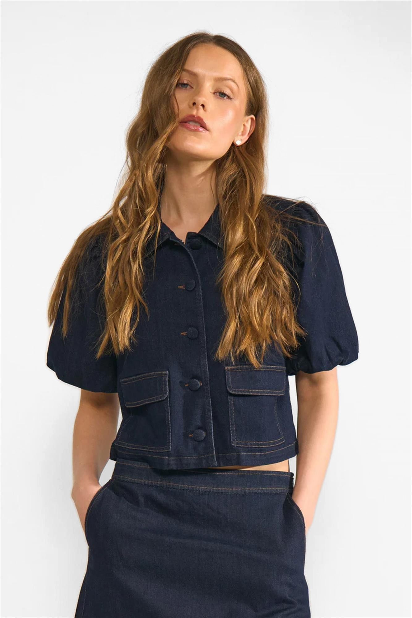 Nümph - Donkerblauwe Aletta blouse