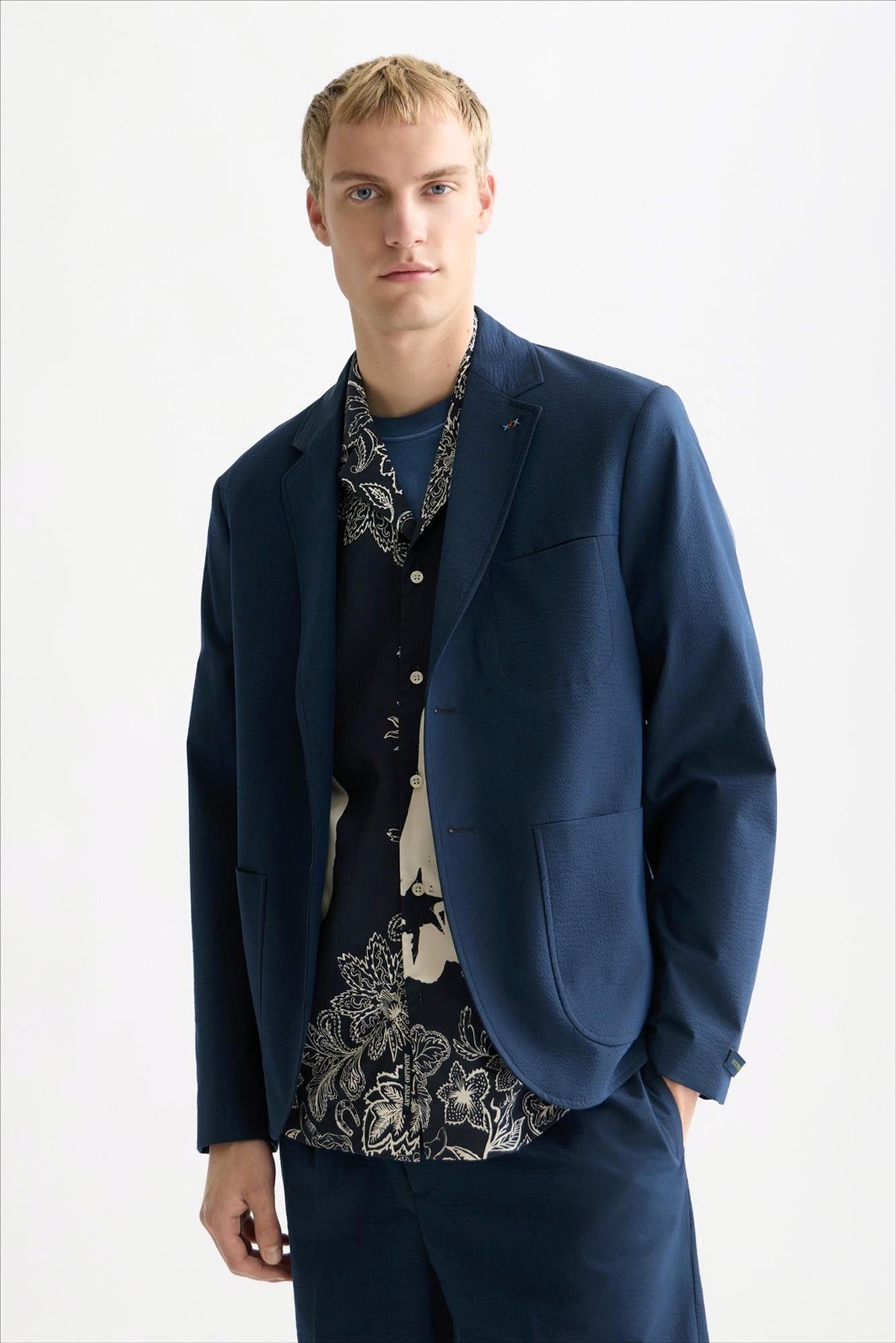 Scotch & Soda - Donkerblauwe Unconstructed blazer