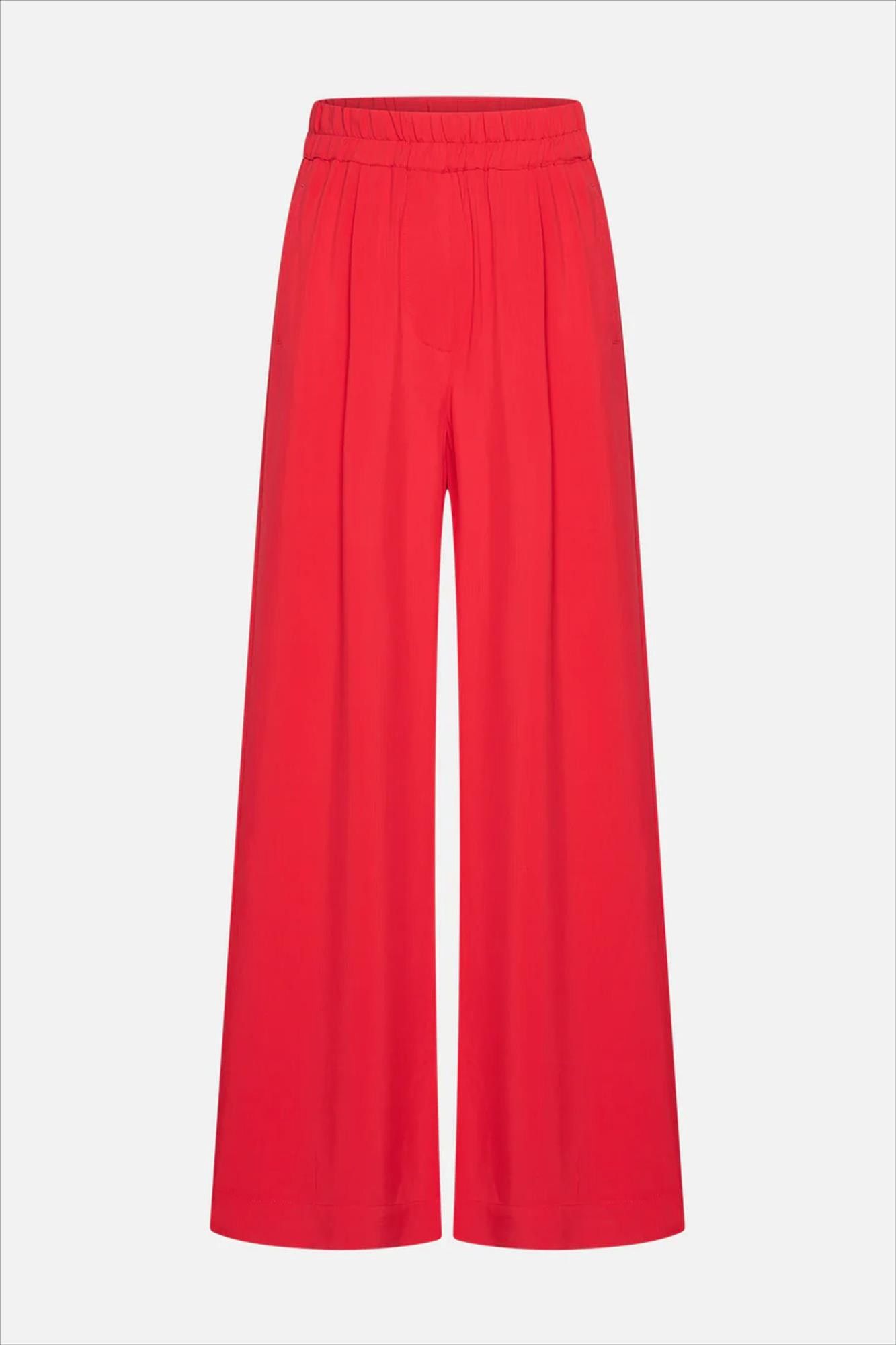 BY BAR - Rode Benji Satin Stripe broek