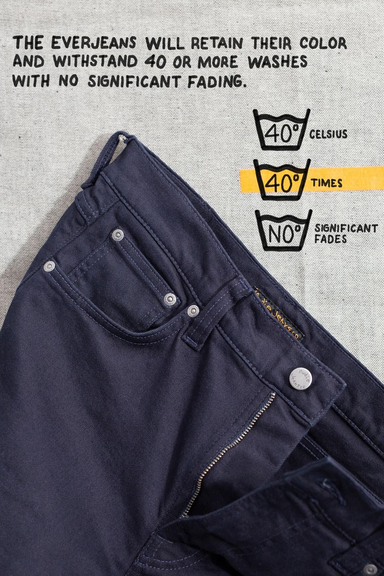 Nudie Jeans Co. - Donkerblauwe Gritty Jackson straight jeans