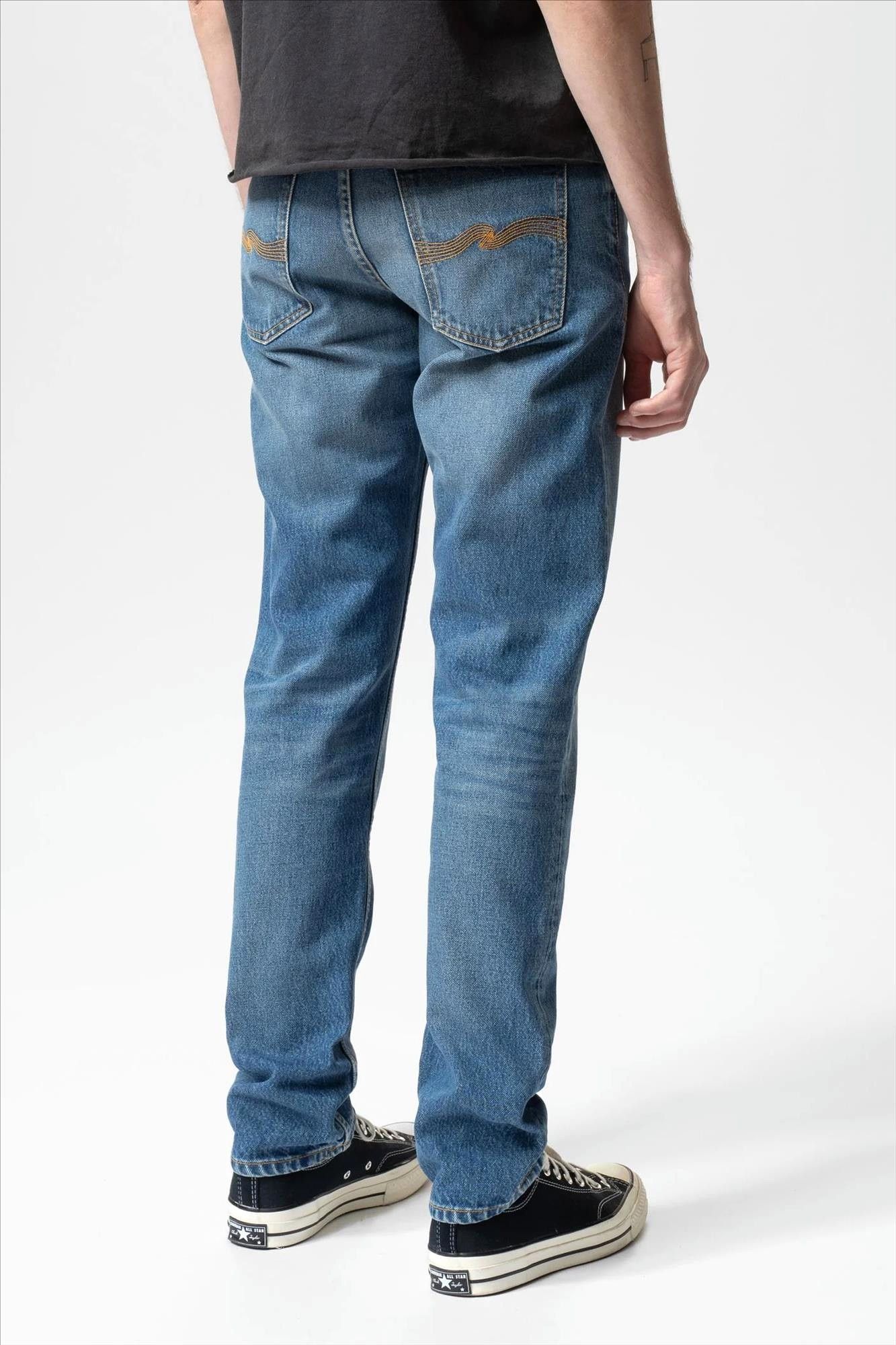 Nudie Jeans Co. - Blauwe Steady Eddie tapered jeans