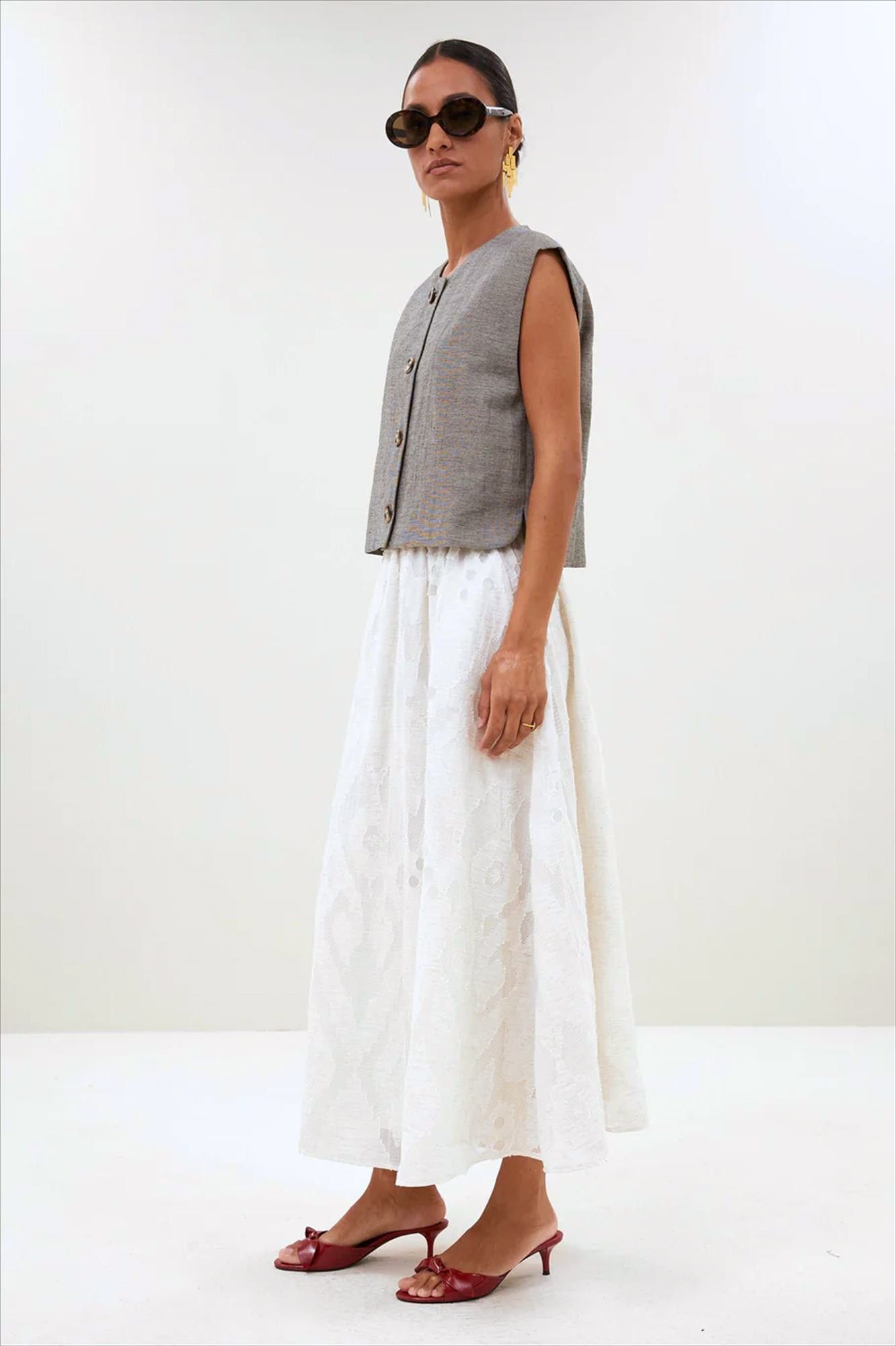 BY BAR - Ecru Juta Mist rok