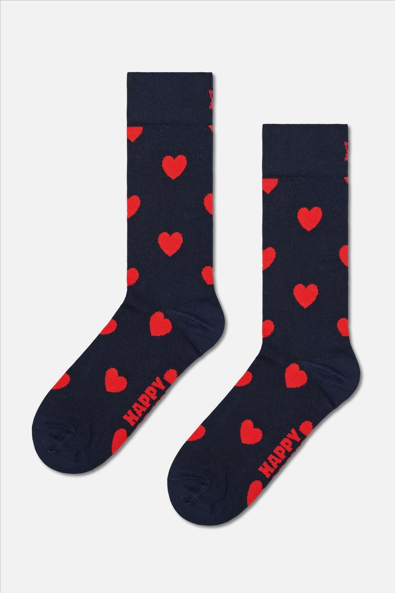 Happy Socks - Donkerblauwe Valentine 2-pack sokken, maat: 41-46