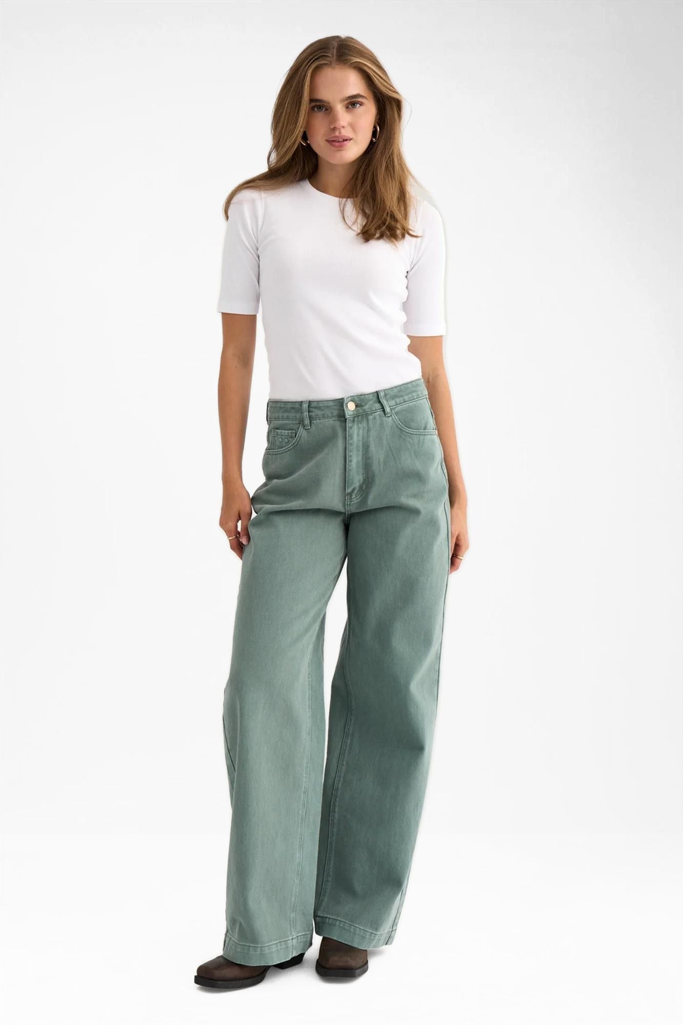 Nümph - Groene Hamilton wide jeans