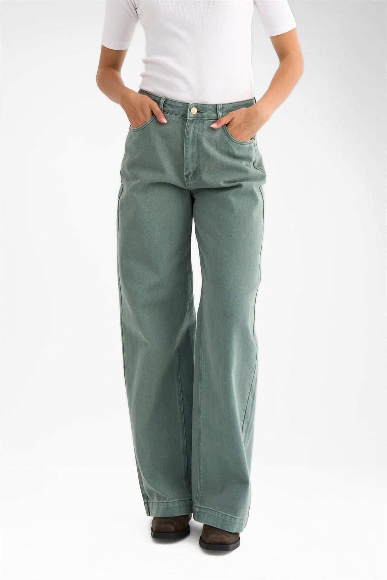 Nümph - Groene Hamilton wide jeans