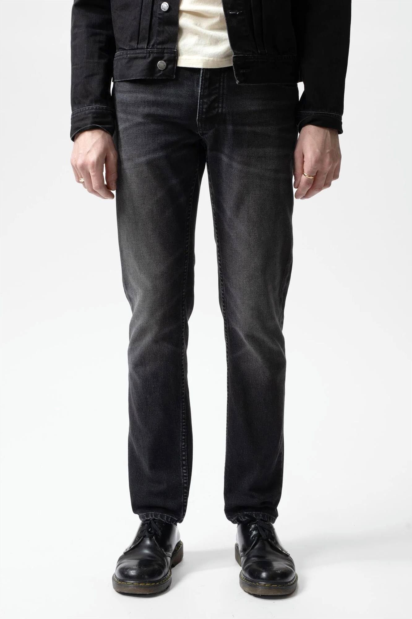Nudie Jeans Co. - Zwarte Solid Ollie slim jeans
