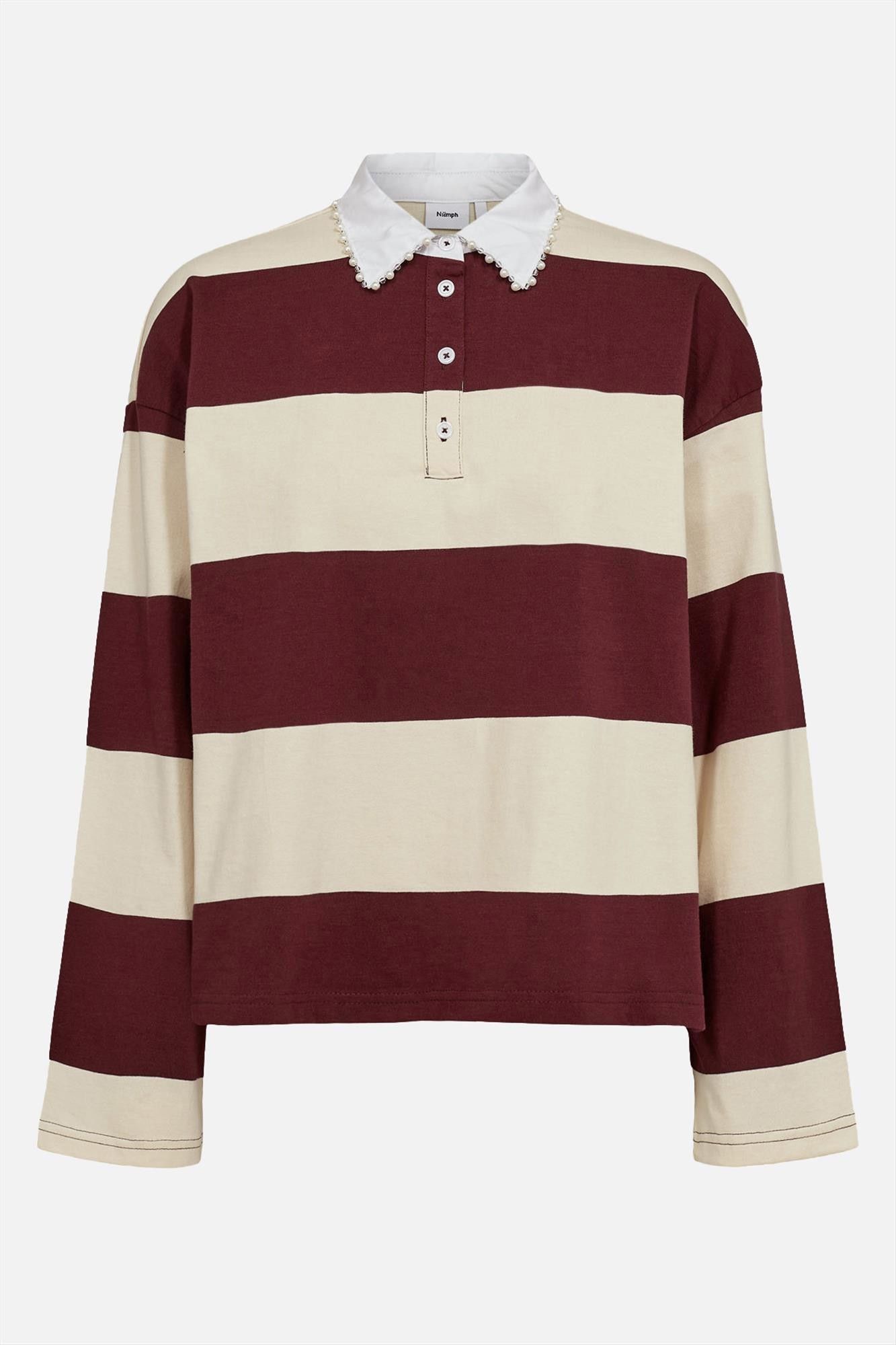 Nümph - Ecru-Paarse Darin sweater
