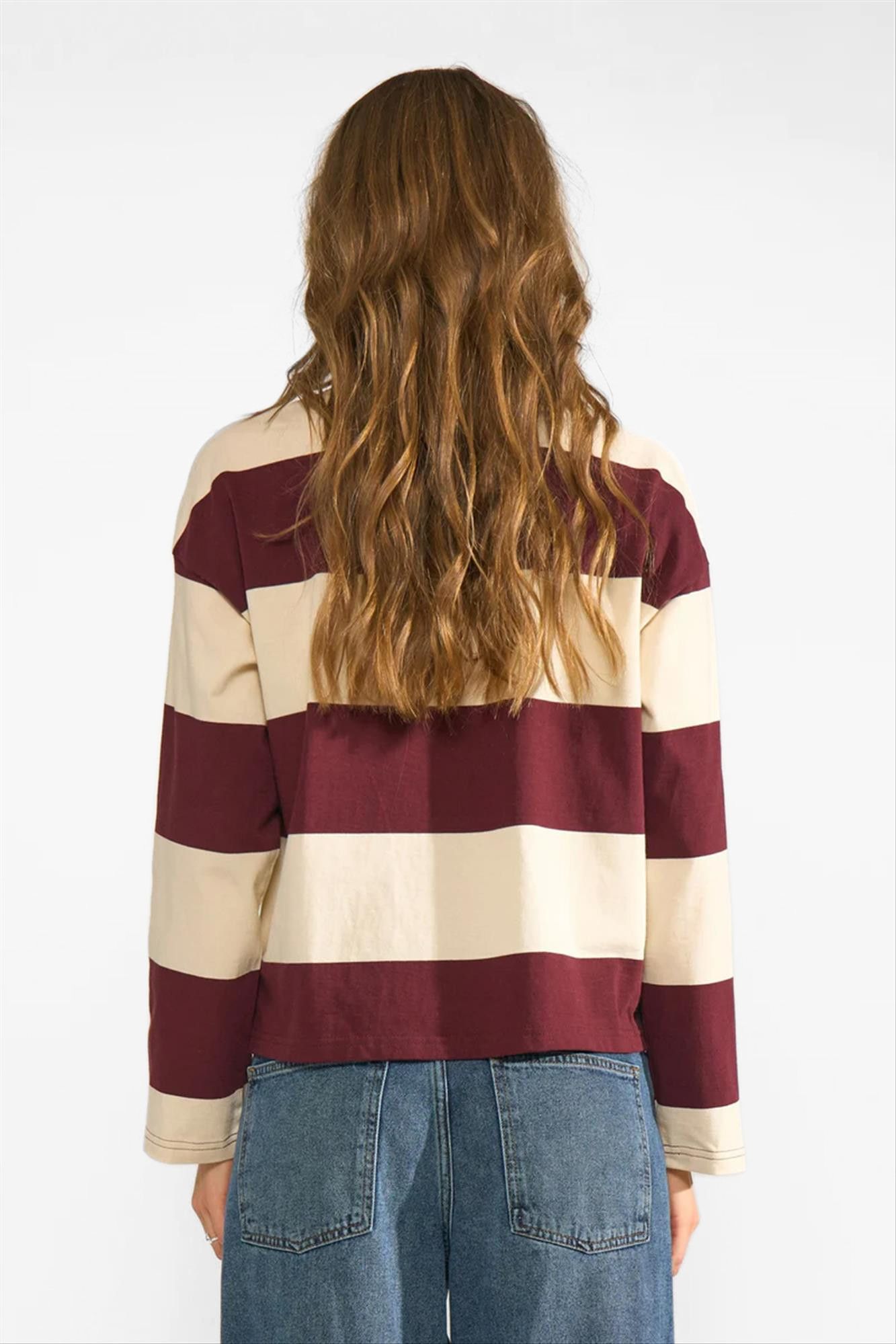 Nümph - Ecru-Paarse Darin sweater