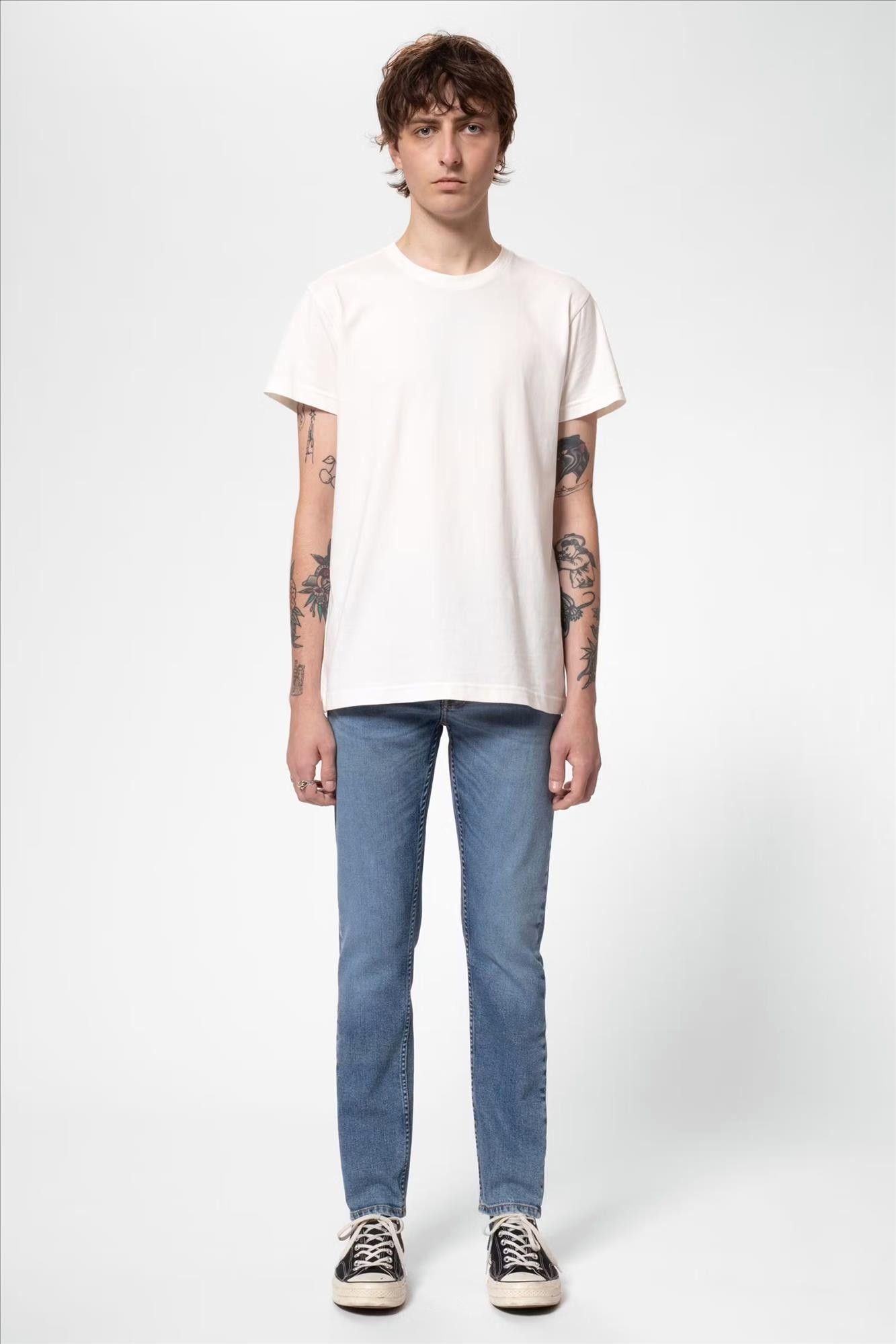 Nudie Jeans Co. - Indigoblauwe Lean Dean slim tapered jeans