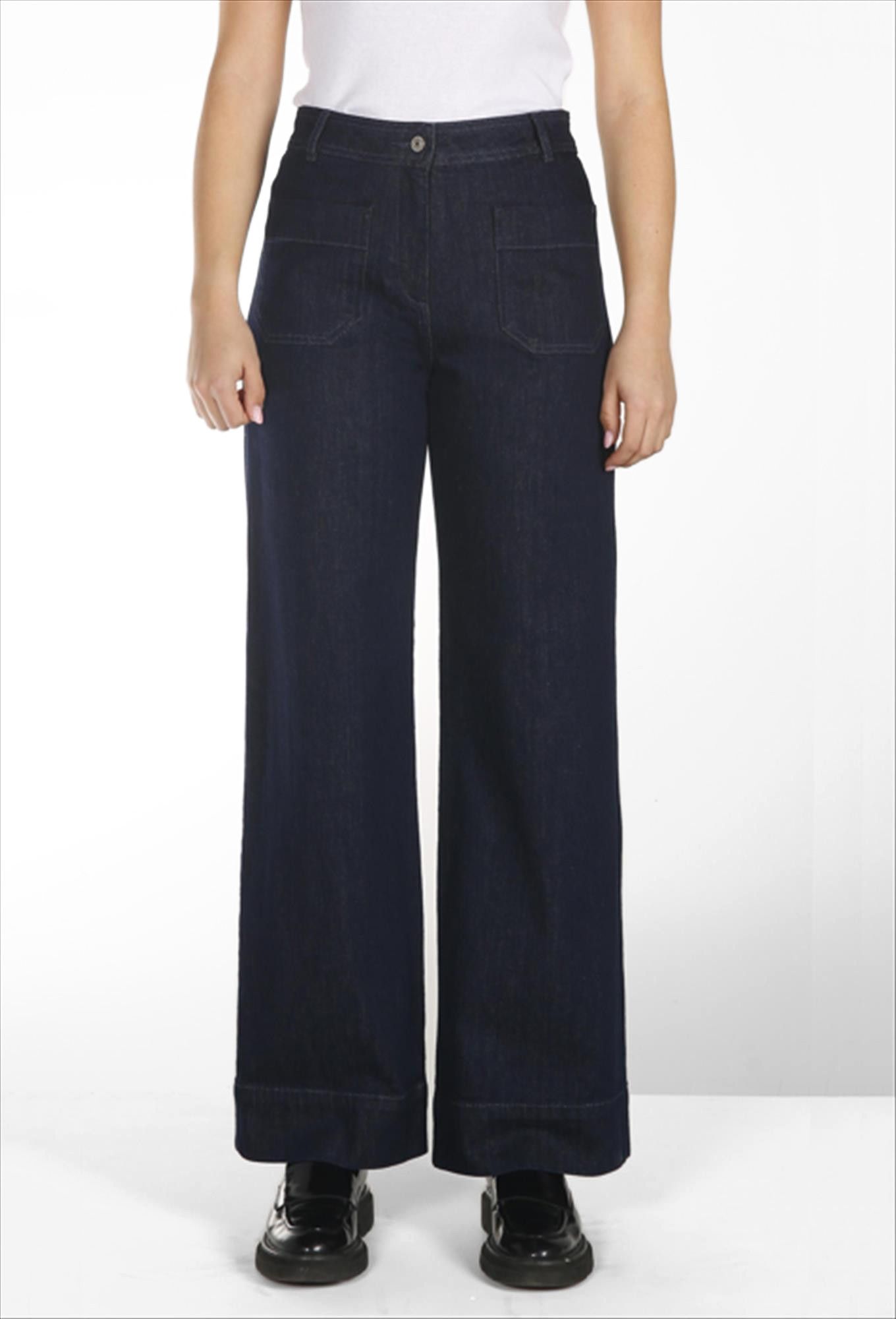 Lee Cooper - Donkerblauwe Kelly Eiffel wide jeans