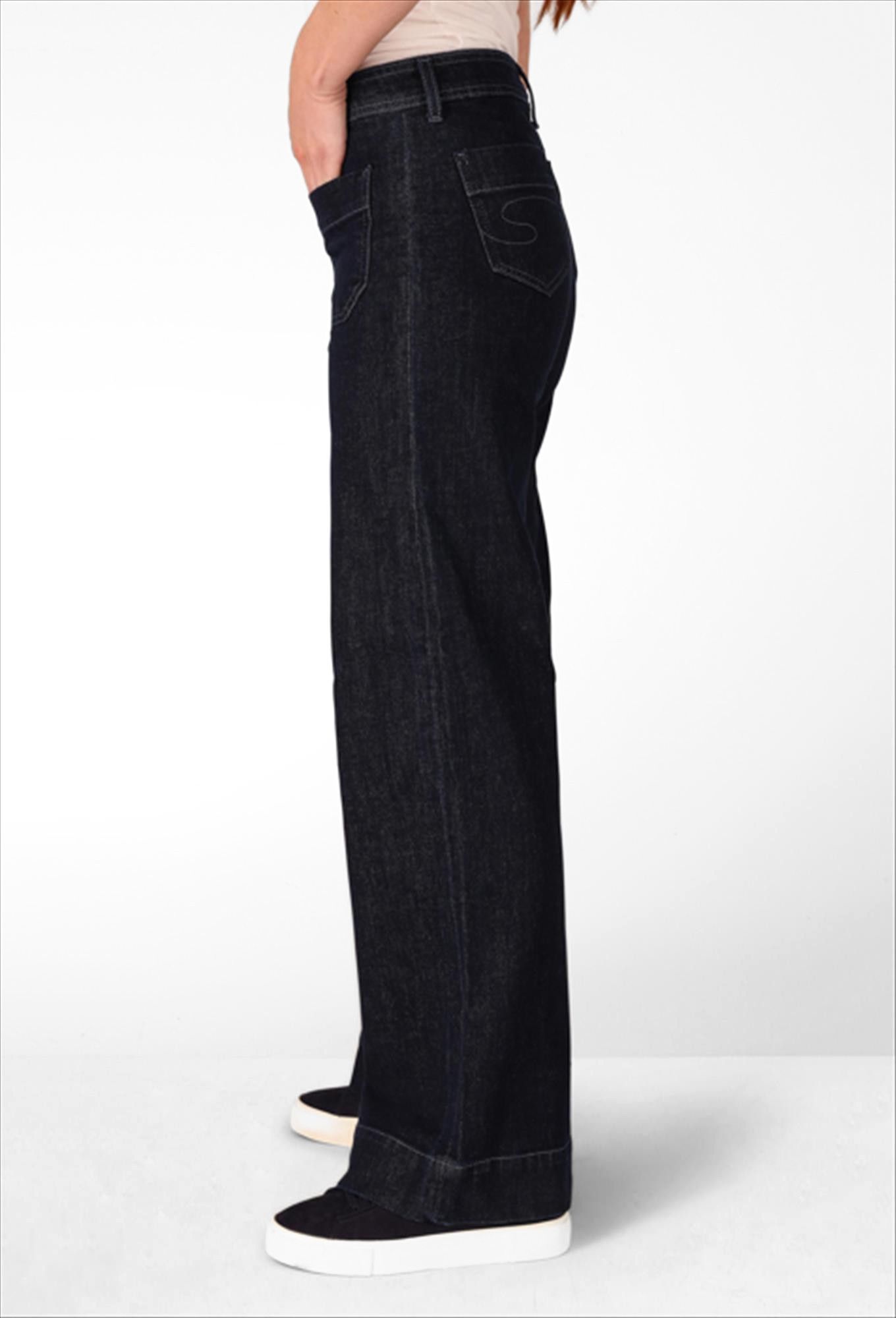 Lee Cooper - Donkerblauwe Kelly Eiffel wide jeans