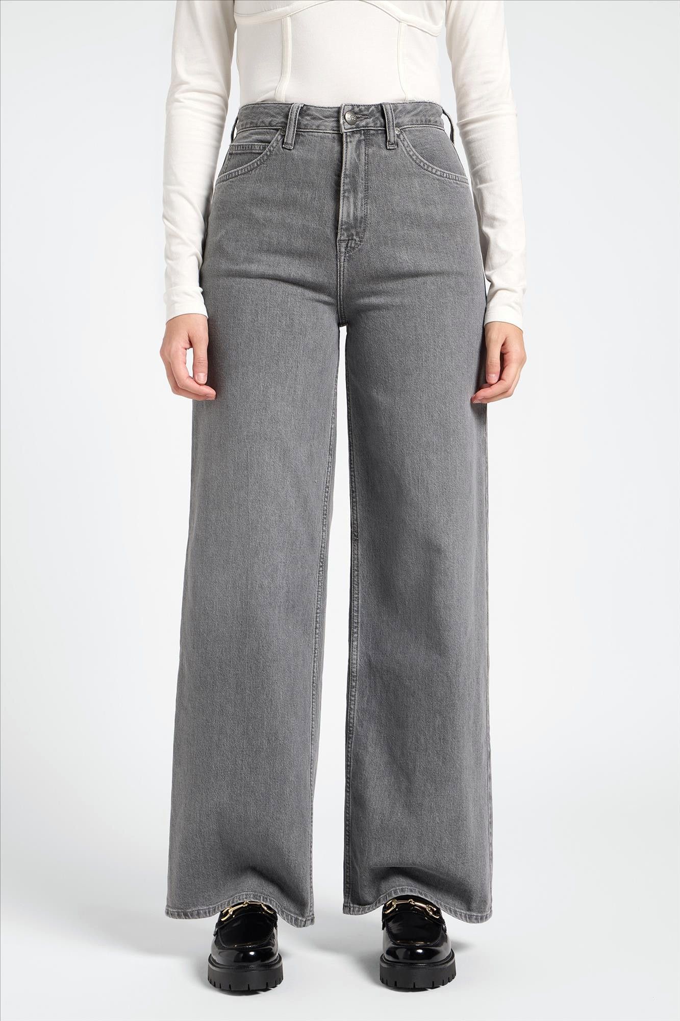 Lee - Grijze Stella wide jeans