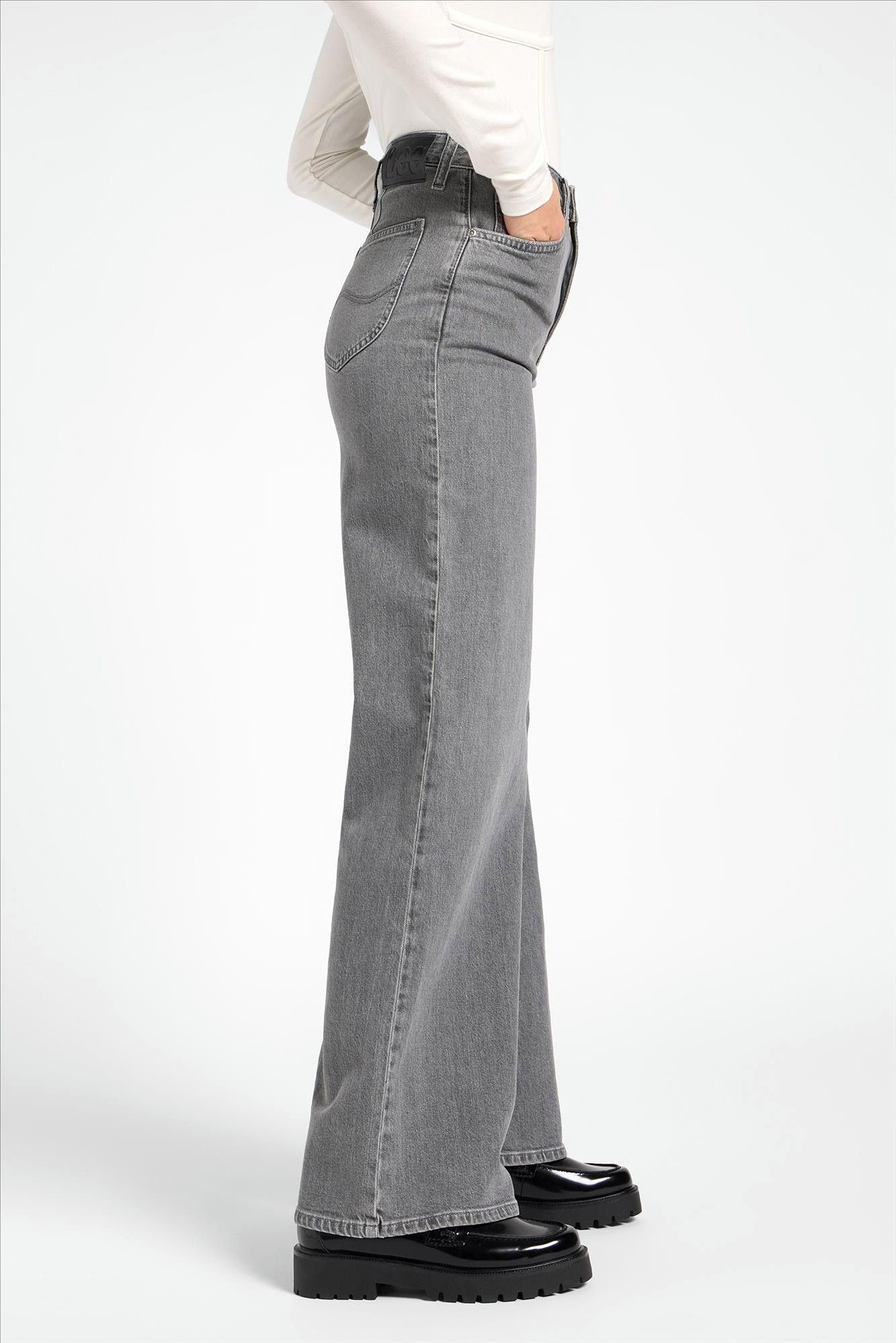 Lee - Grijze Stella wide jeans