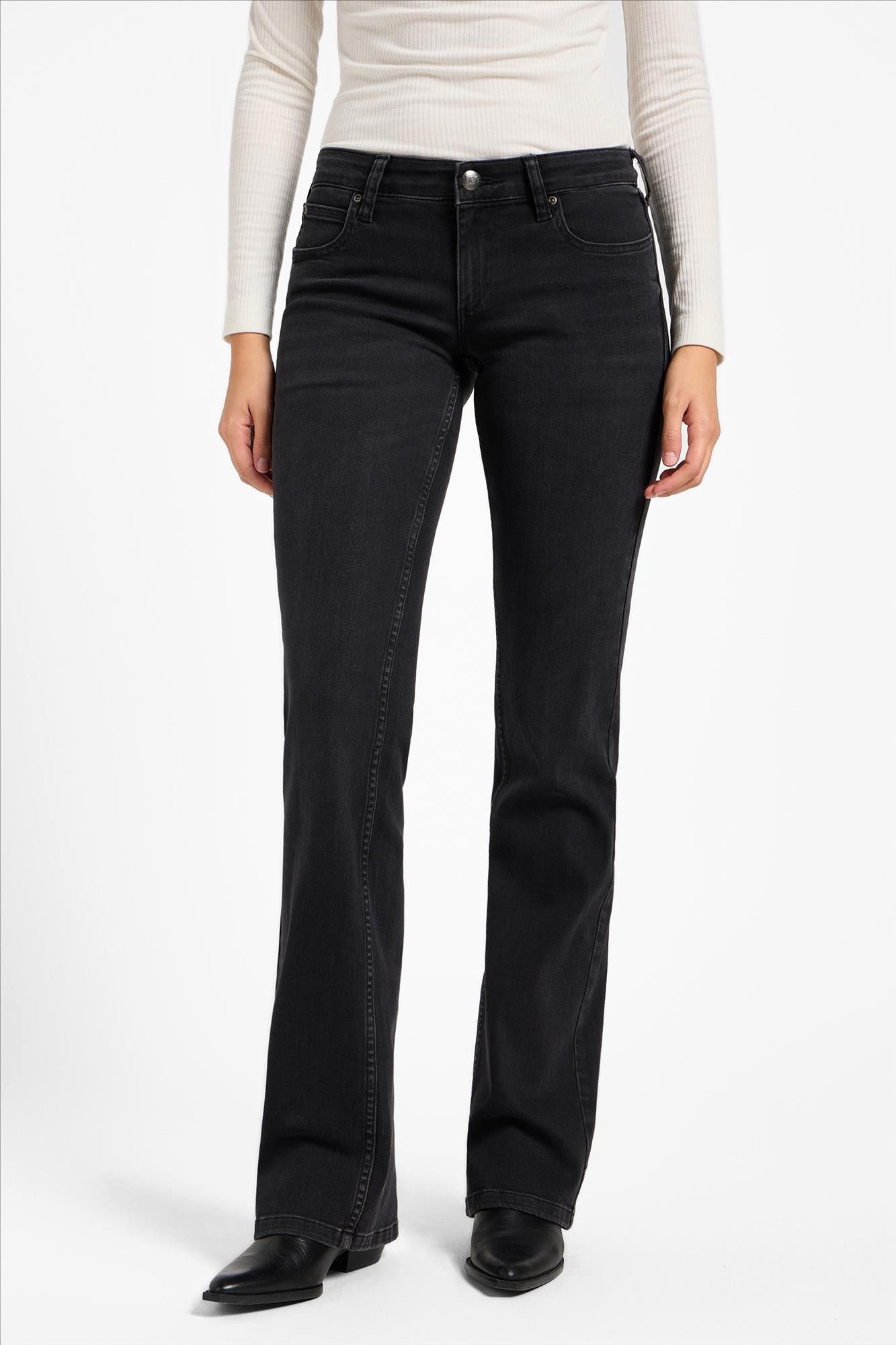 Lee - Donkergrijze Jessica bootcut jeans