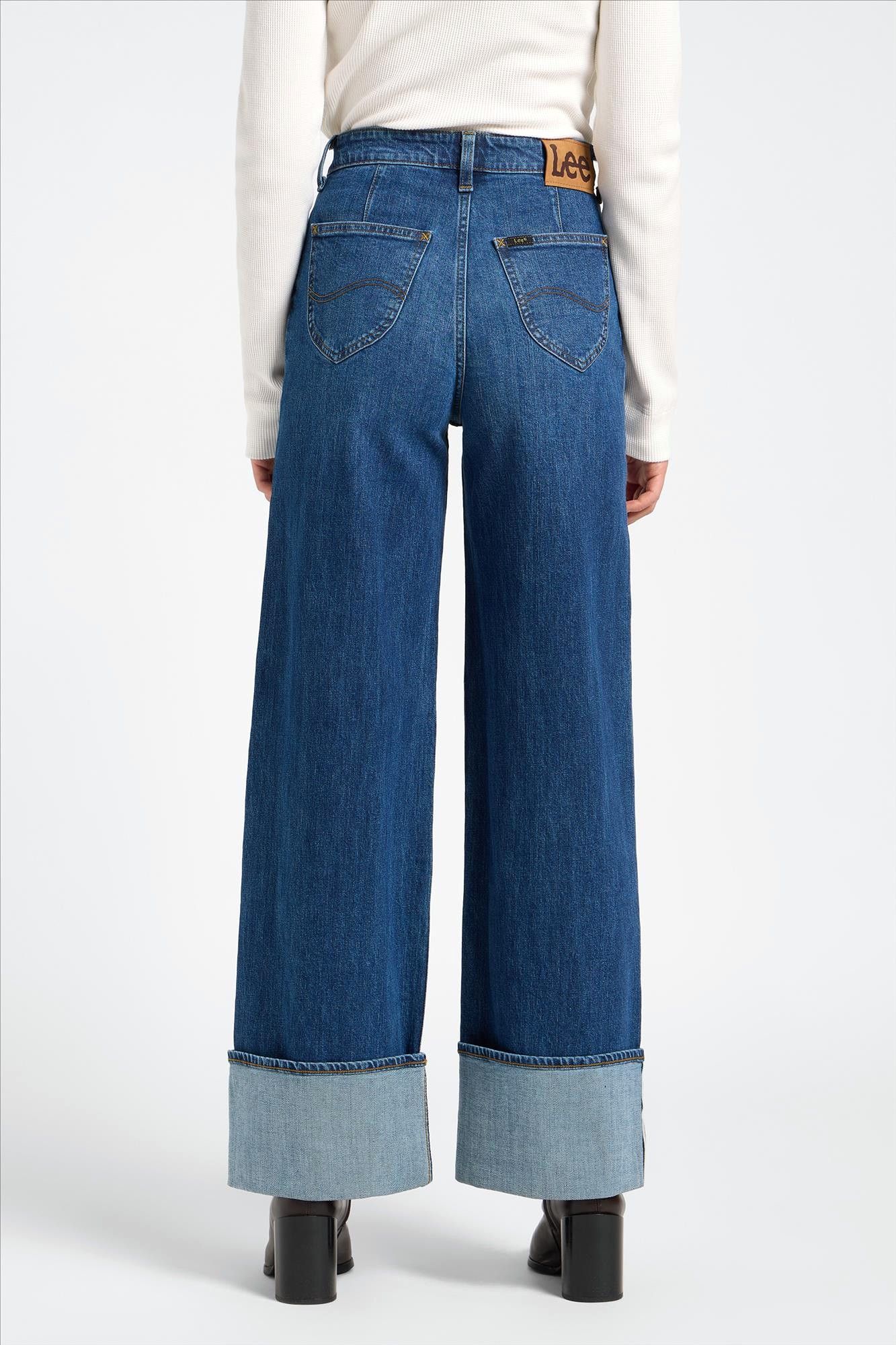 Lee - Donkerblauwe Stella Retro Wide jeans