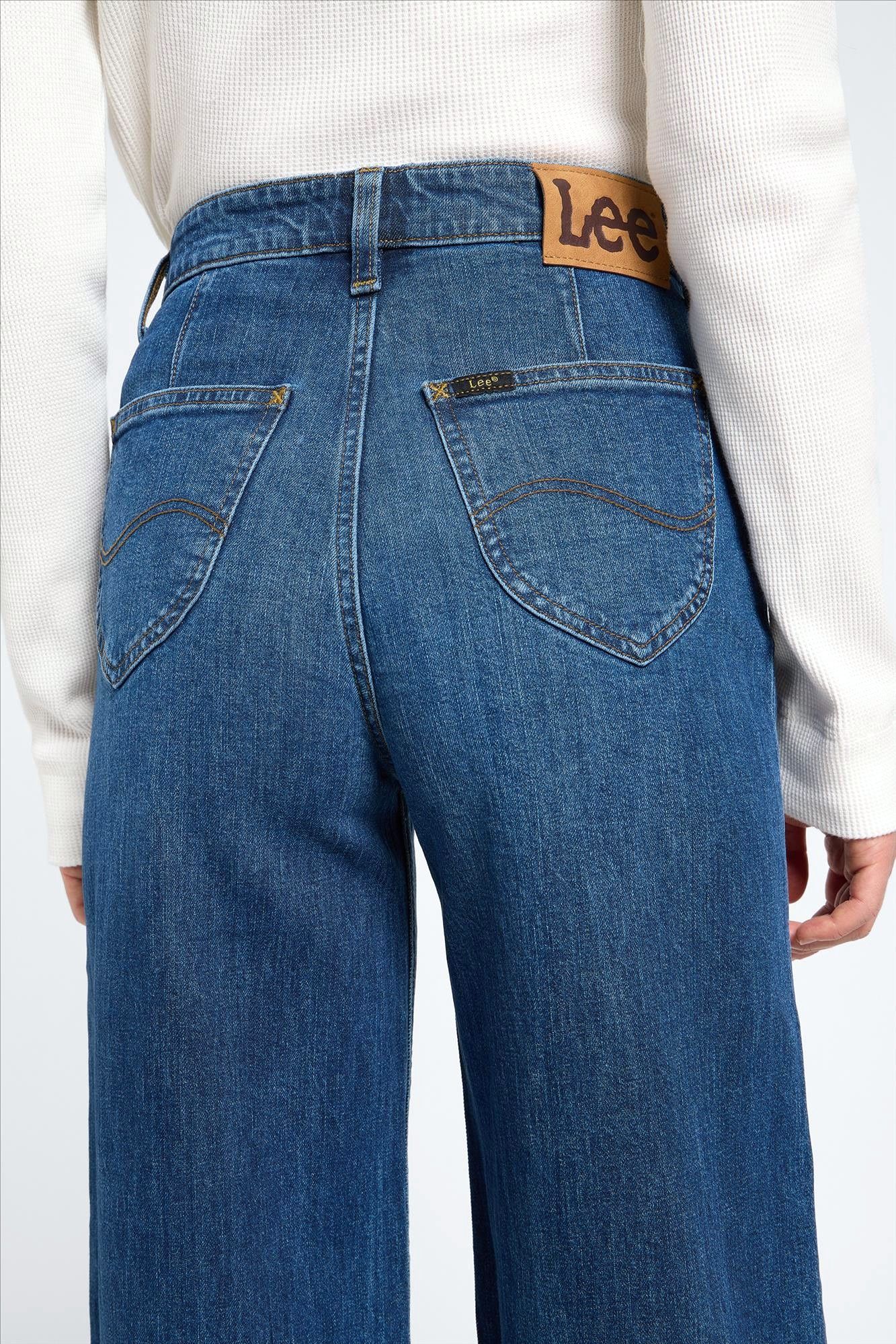 Lee - Donkerblauwe Stella Retro Wide jeans