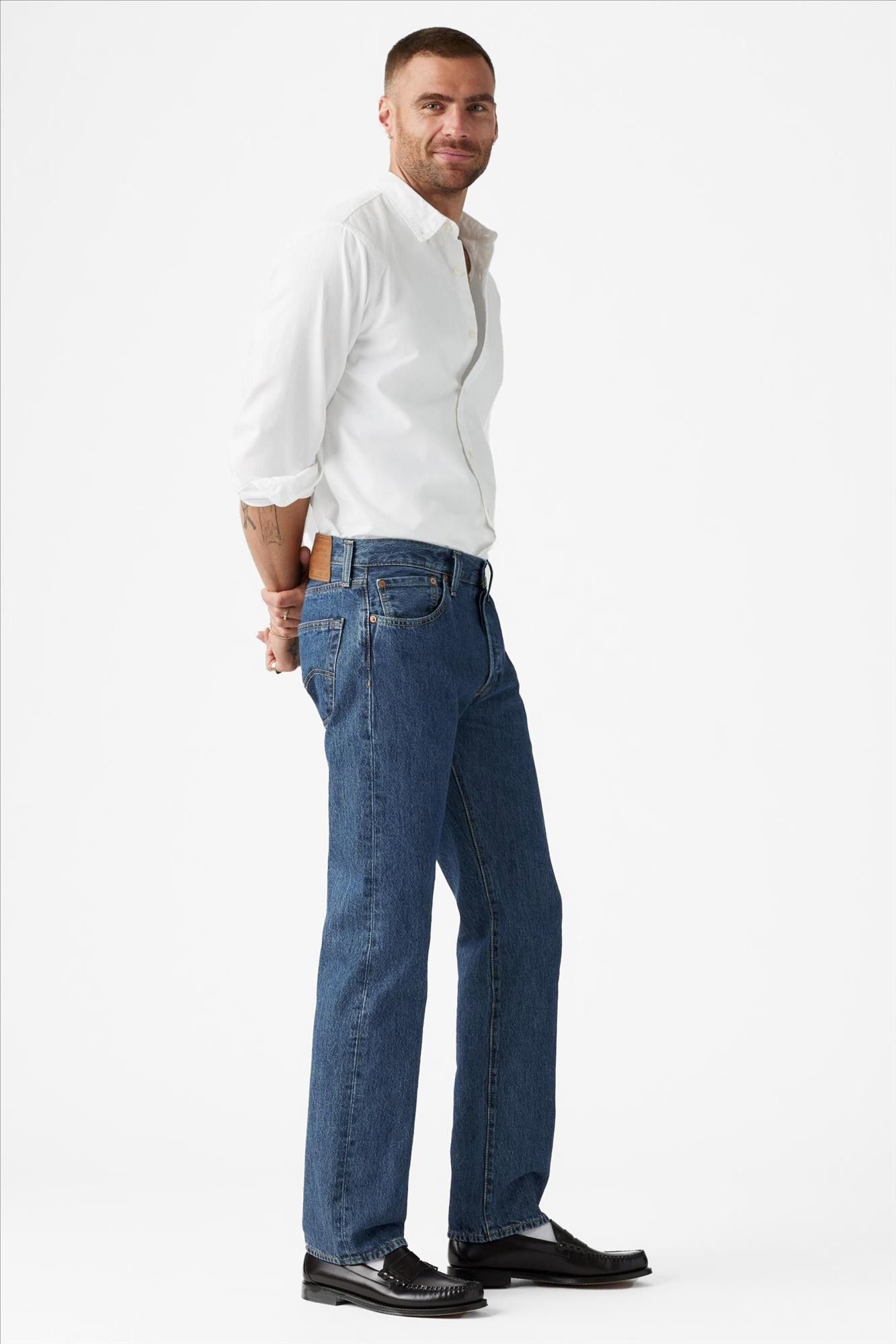 Levi's - Blauwe 501 straight jeans