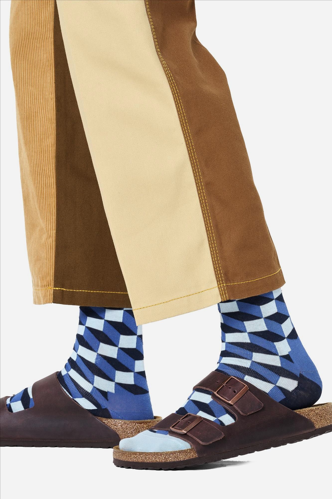 Happy Socks - Donkerblauwe Filled Optic sokken, maat: 41-46