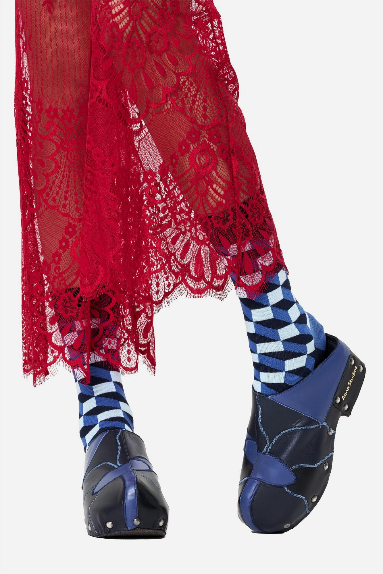Happy Socks - Donkerblauwe Filled Optic sokken, maat: 41-46