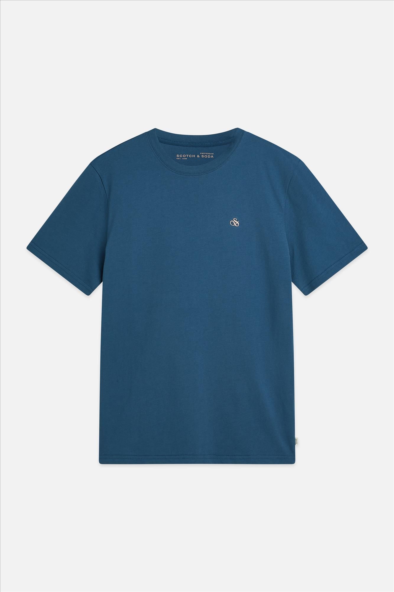 Scotch & Soda - Blauwe Seasonal Essentials Logo T-shirt