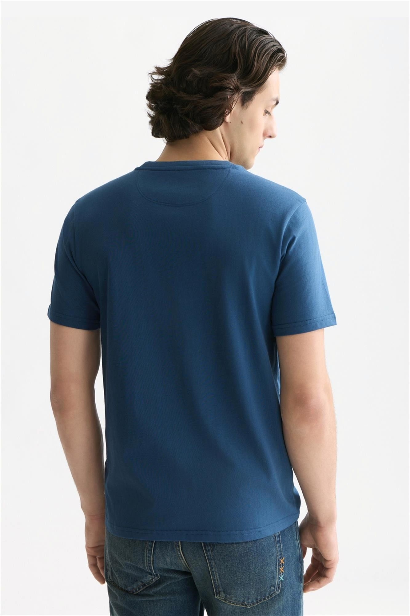 Scotch & Soda - Blauwe Seasonal Essentials Logo T-shirt