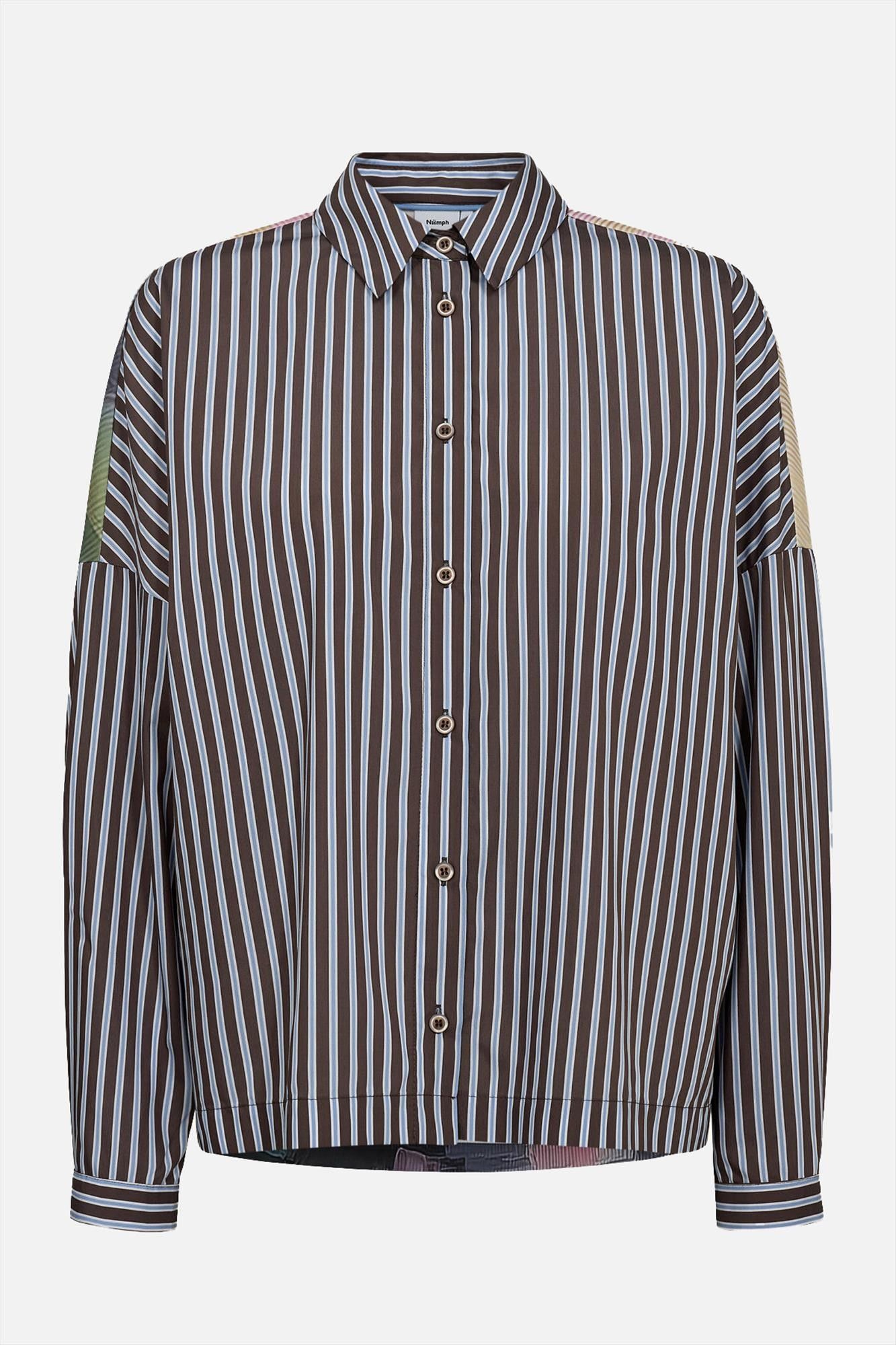 Nümph - Donkerbruin-Lichtblauwe Highland blouse