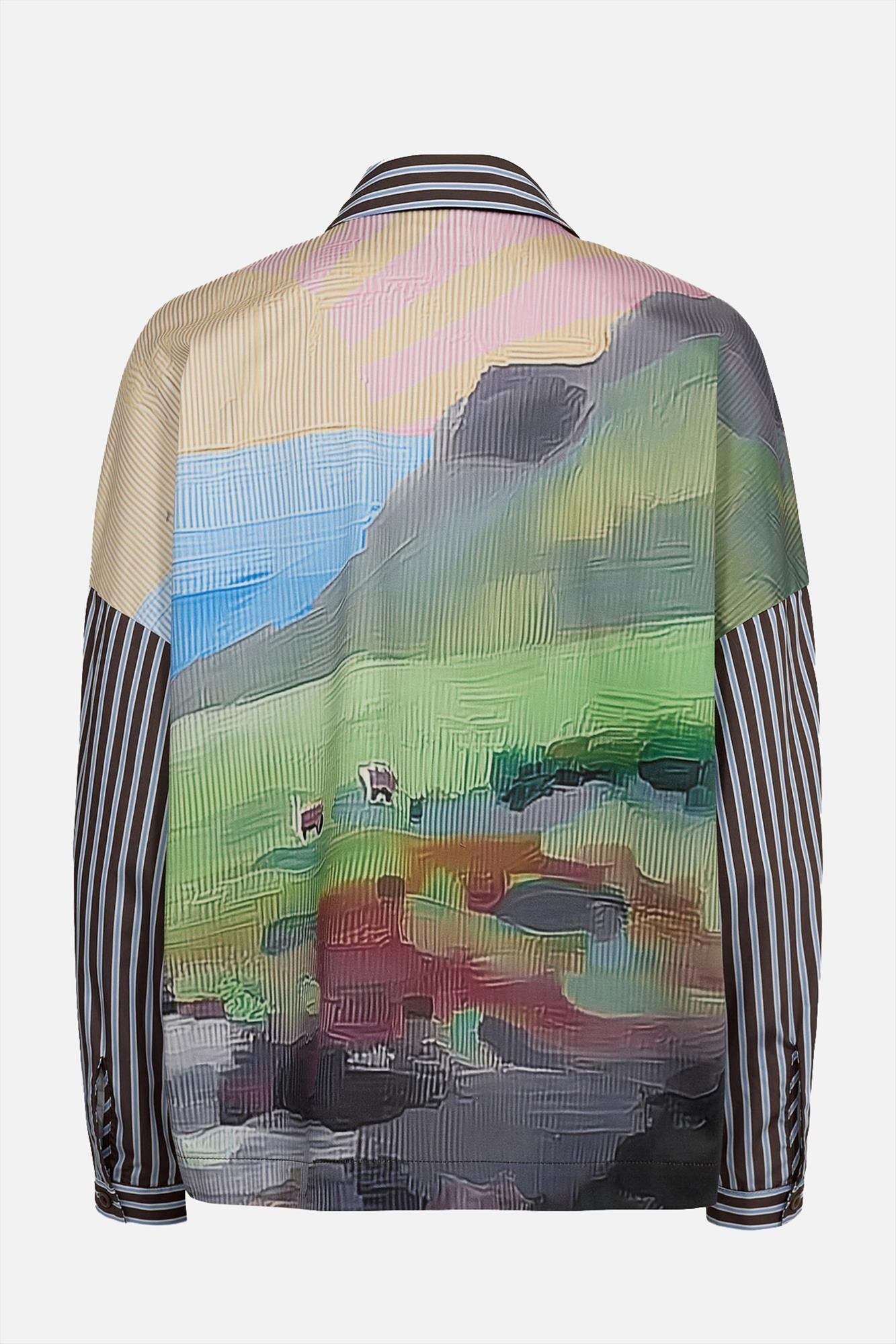 Nümph - Donkerbruin-Lichtblauwe Highland blouse
