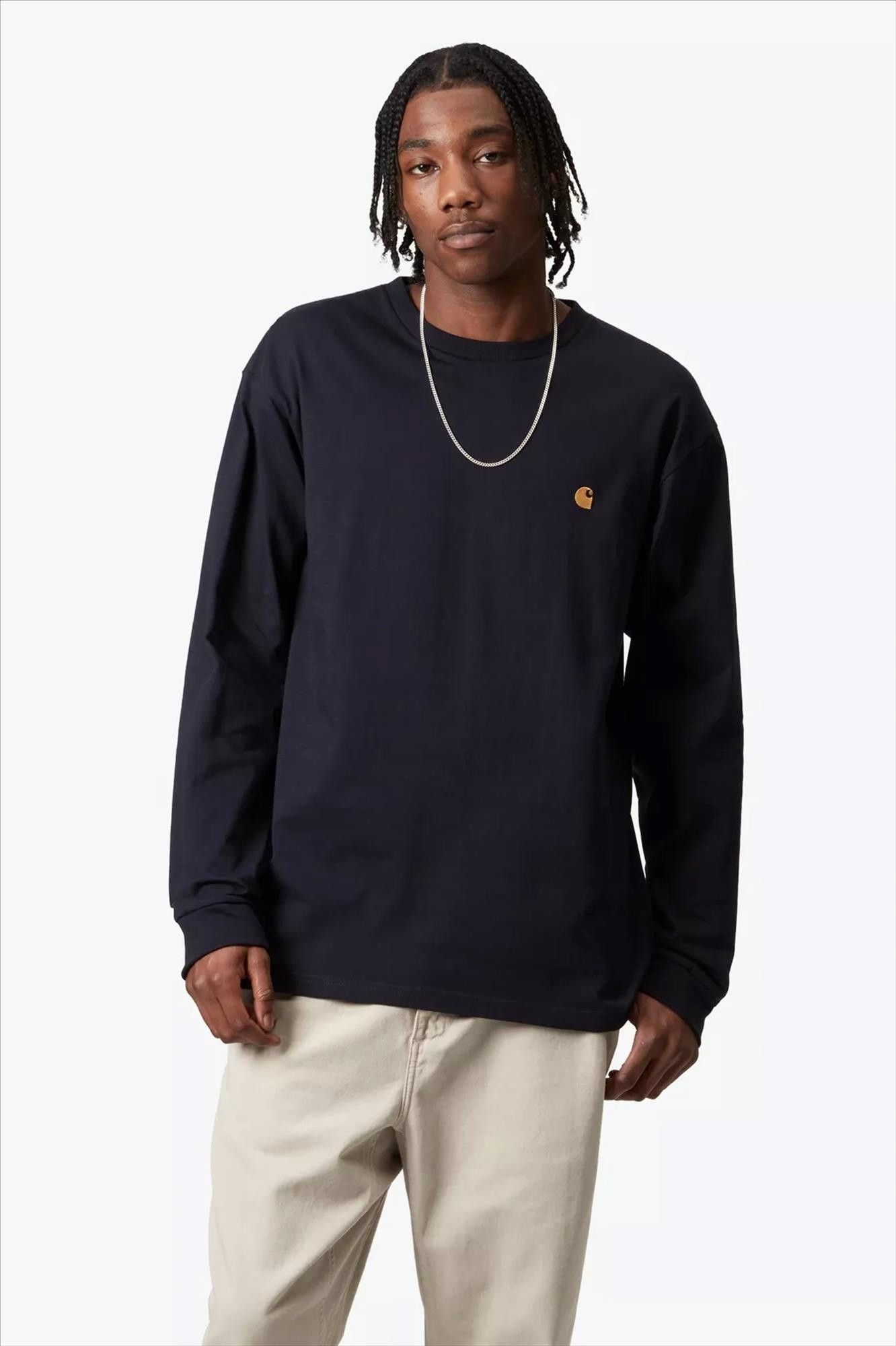 Carhartt WIP - Donkerblauwe Chase longsleeve